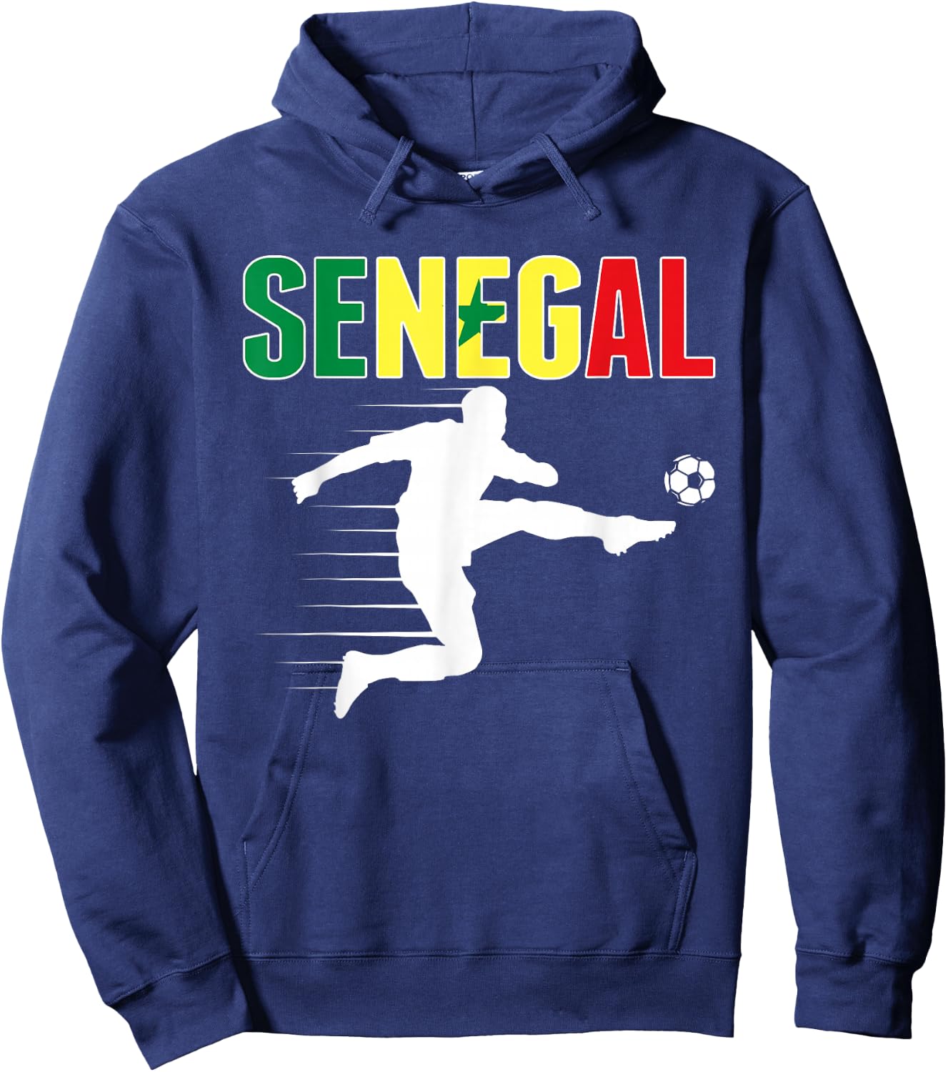 Senegal Soccer Lovers Jersey - Support Senegalese Football Hoodie - Hoodie | Navy