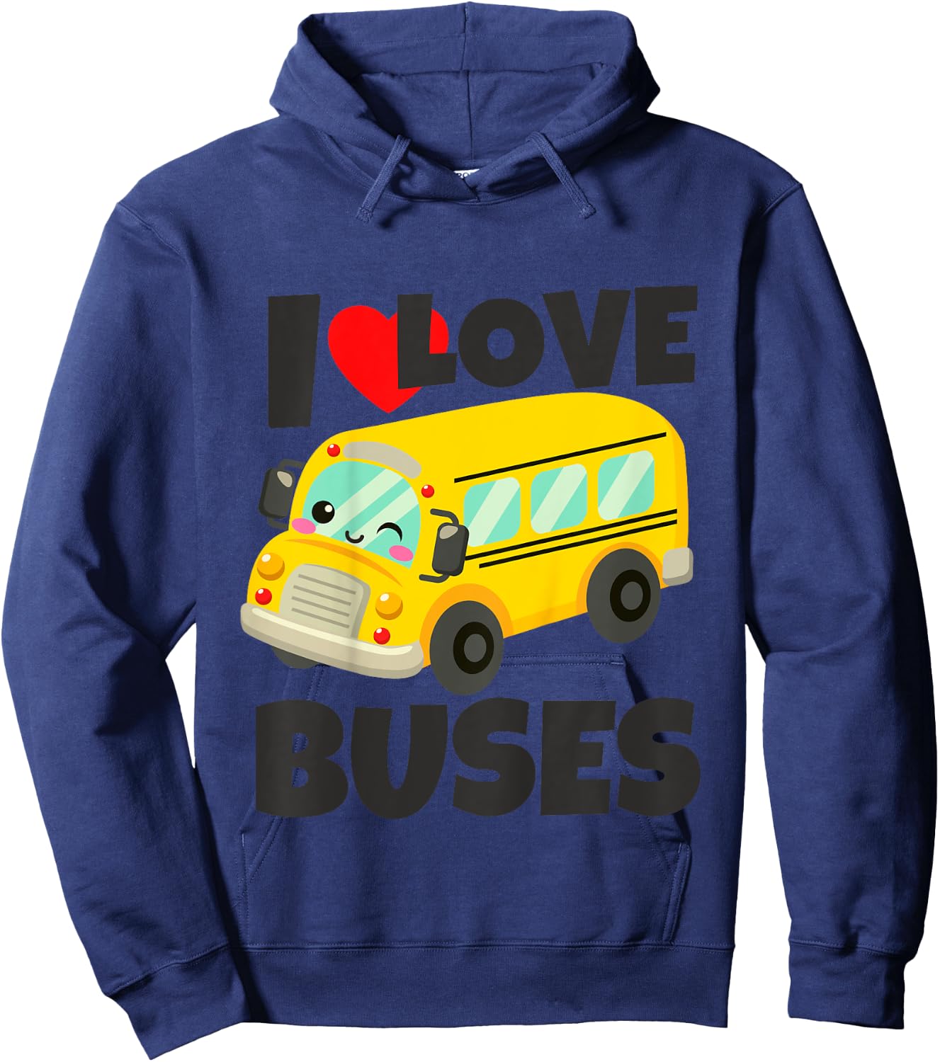 Kids Just A Boy Who Loves Buses Birthday Yellow School Bus Lover Hoodie - Hoodie | Navy