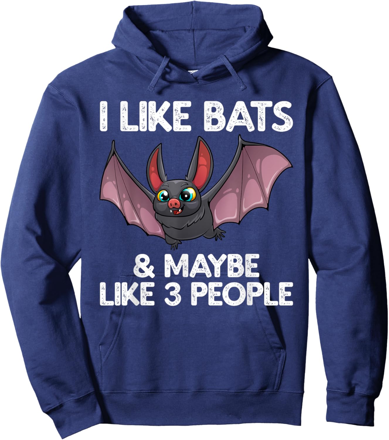 Cute Bat Art Women Nocturnal Bird Creature Bat Lover Hoodie - Hoodie | Navy