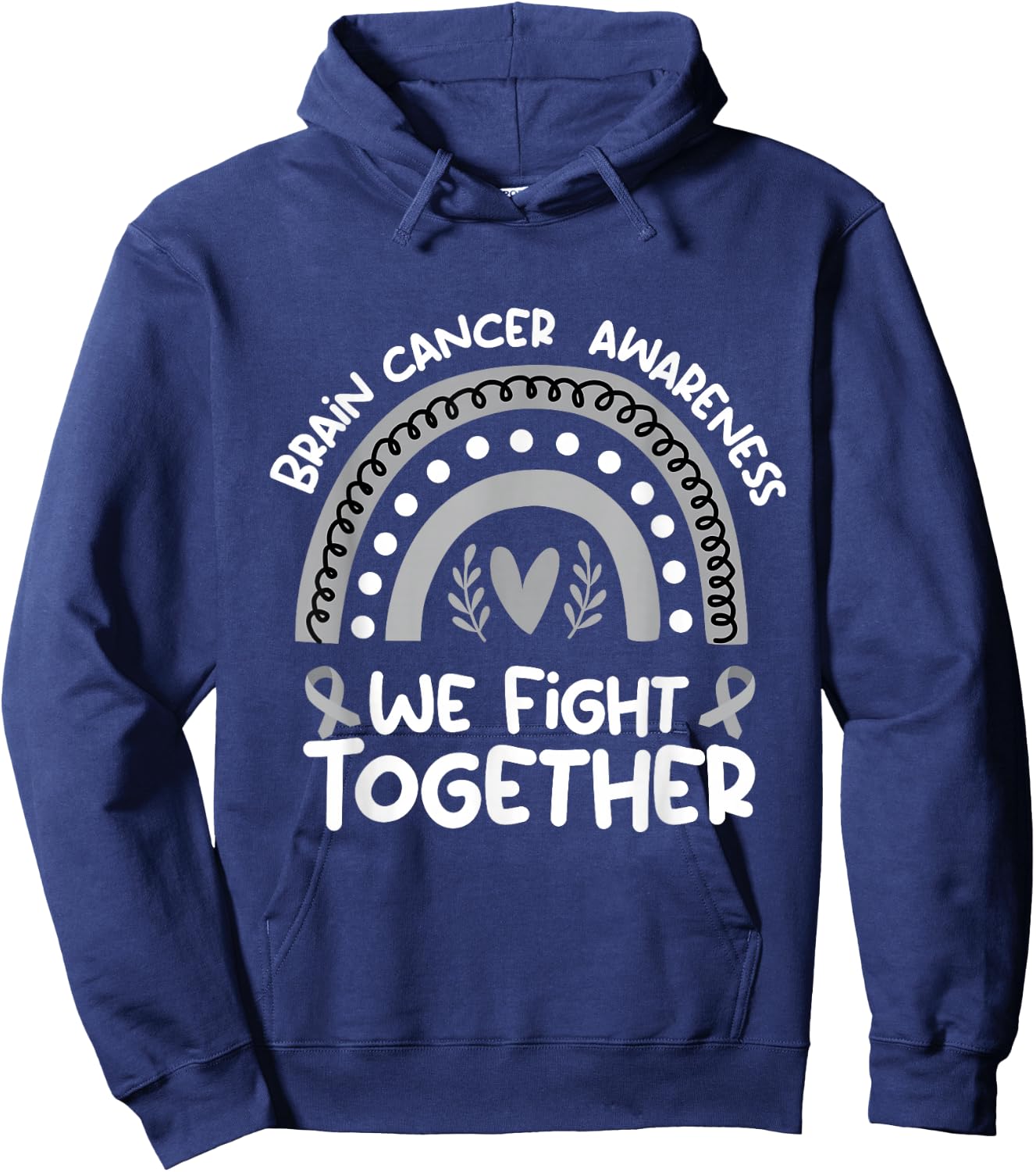 We Fight Together Brain cancer Awareness Shirt Brain cancer Hoodie - Hoodie | Navy