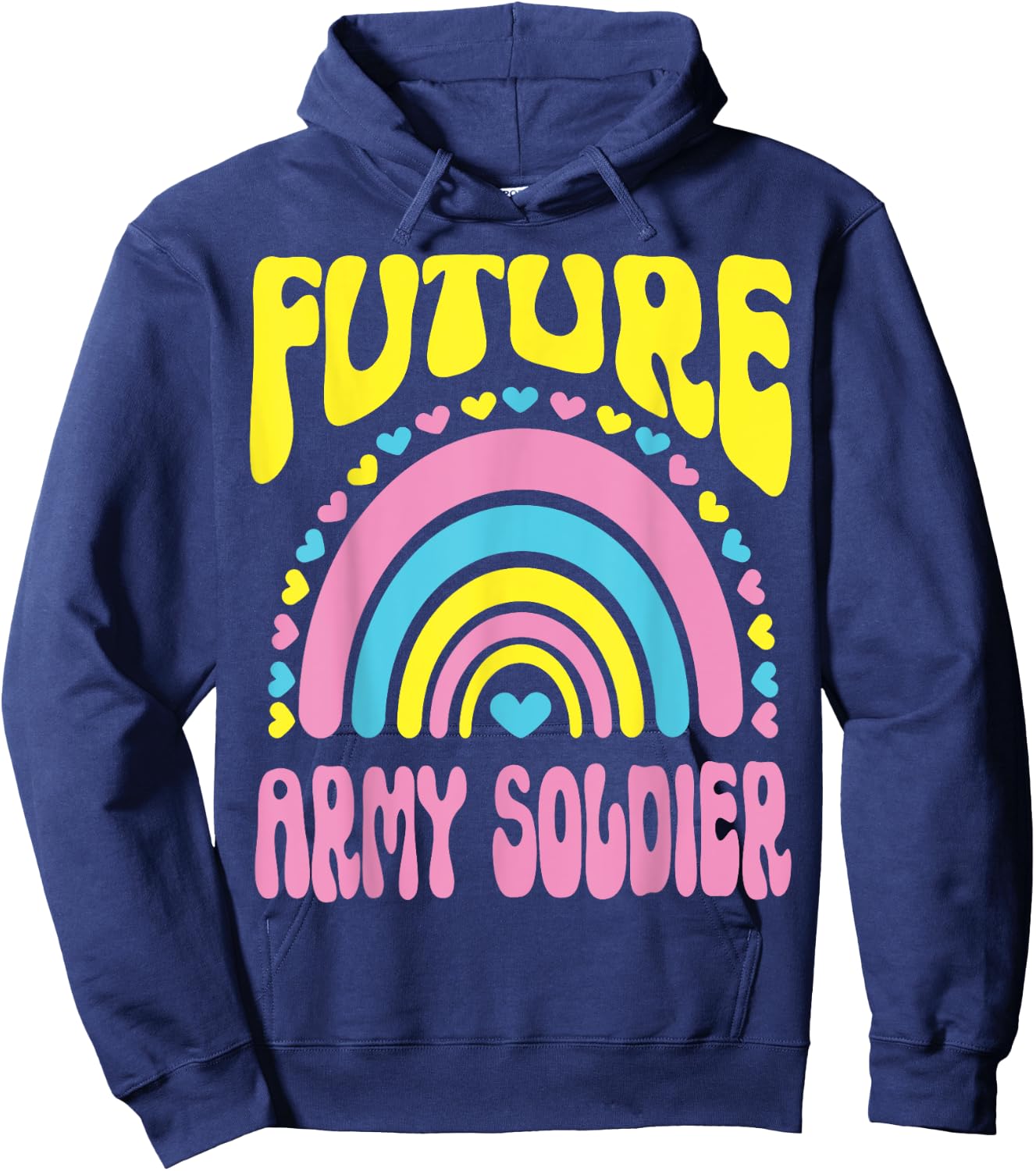 Future Army Soldier Bright Retro Rainbow Occupation Hoodie - Hoodie | Navy