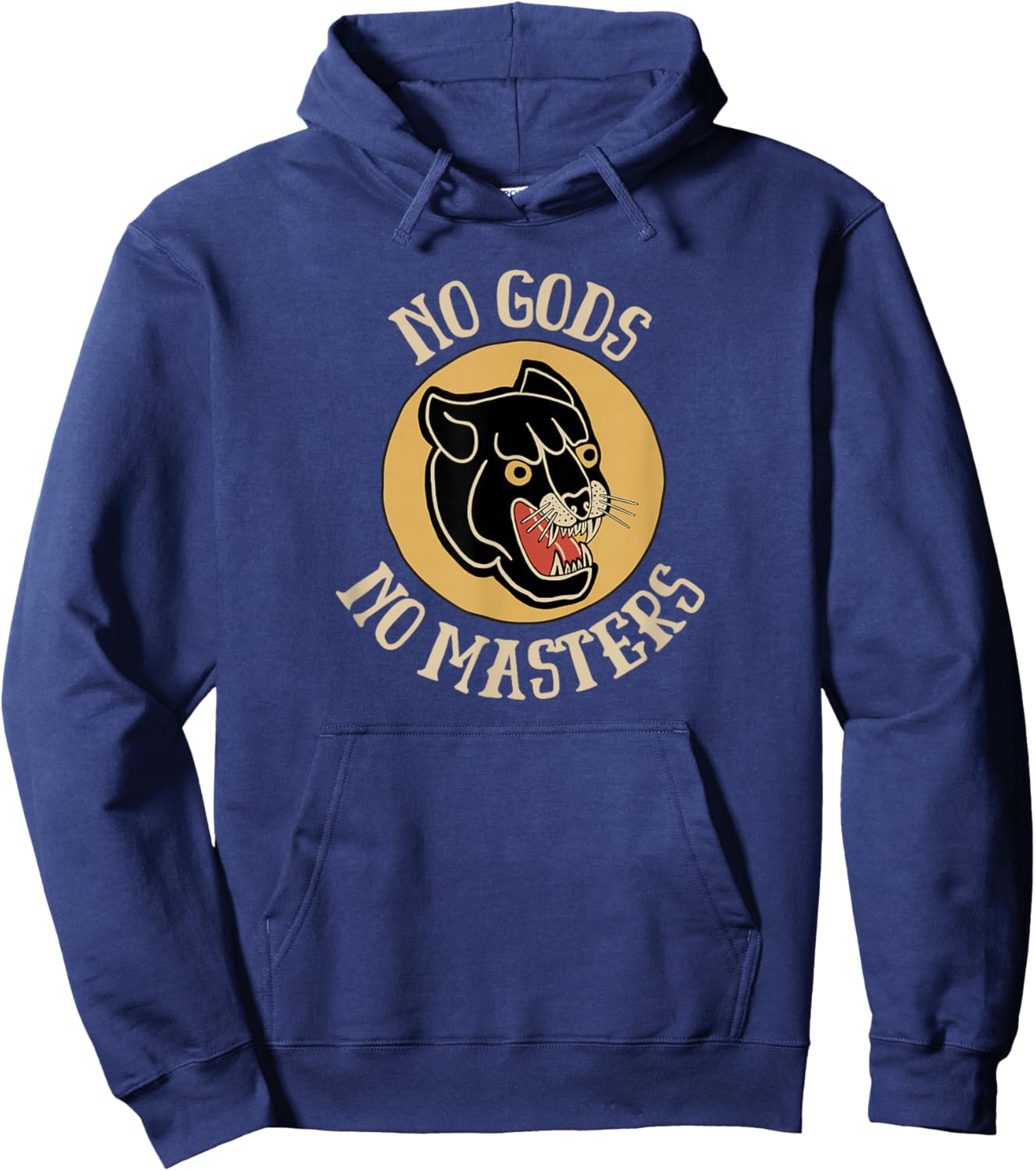 No Gods No Masters - Retro Anarchist Black Panther Punk Hoodie - Hoodie | Navy