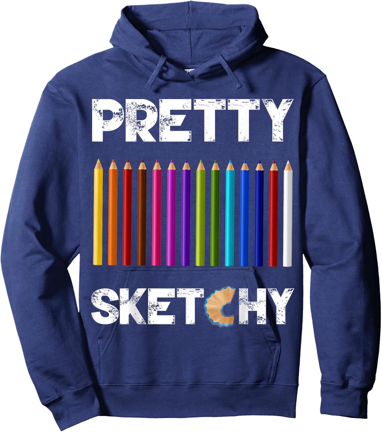 Pretty Sketchy Fun Art Lover Colored Pencils Artists Hoodie - Hoodie | Navy
