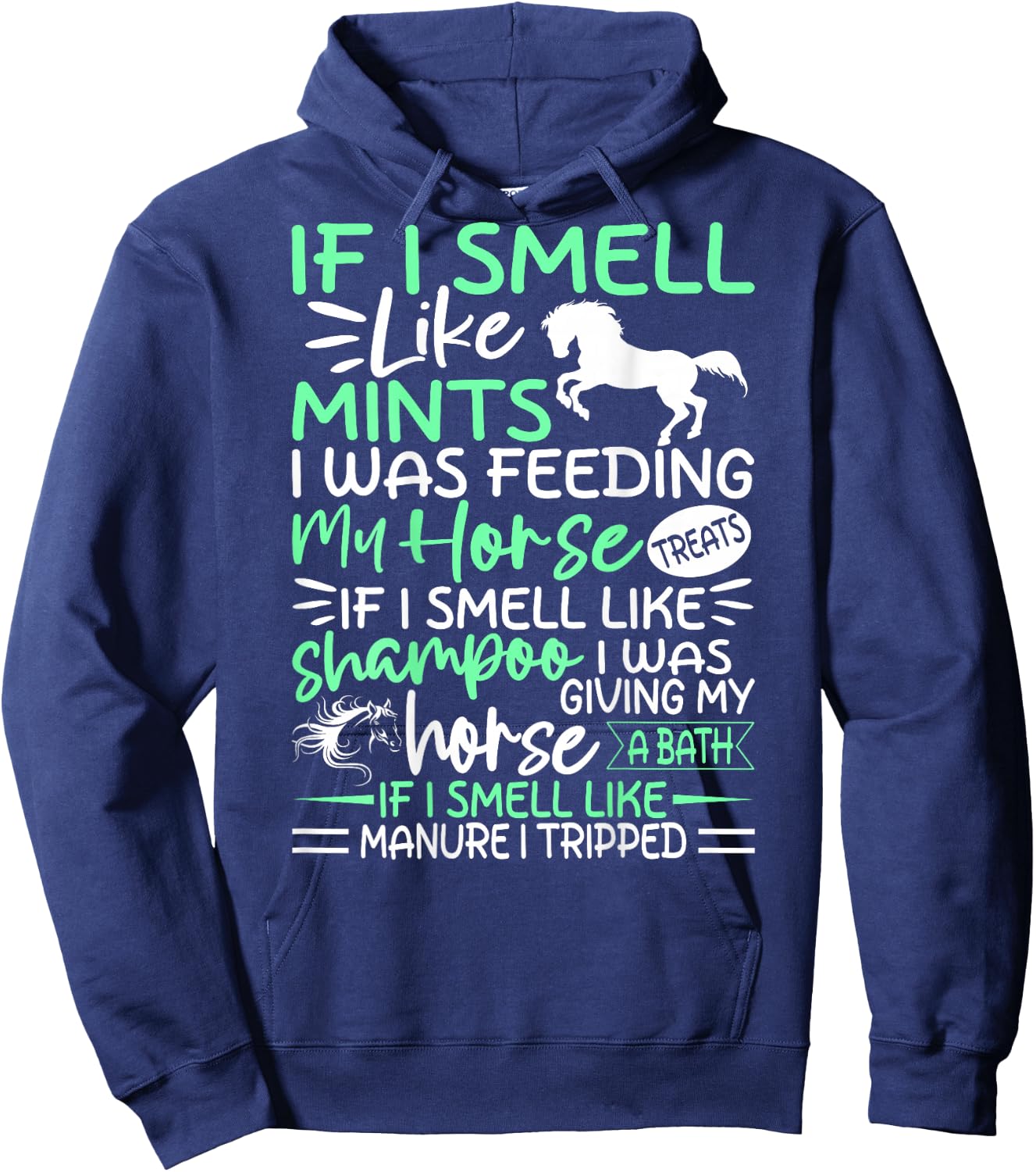 Funny Crazy Horse shirt Women Girl, Horse lover Ladies Gifts Hoodie - Hoodie | Navy