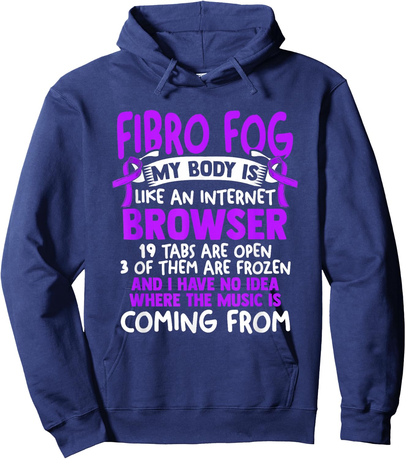 Fibro Fog - Fibro Survivor Funny Fibromyalgia Awareness Hoodie - Hoodie | Navy