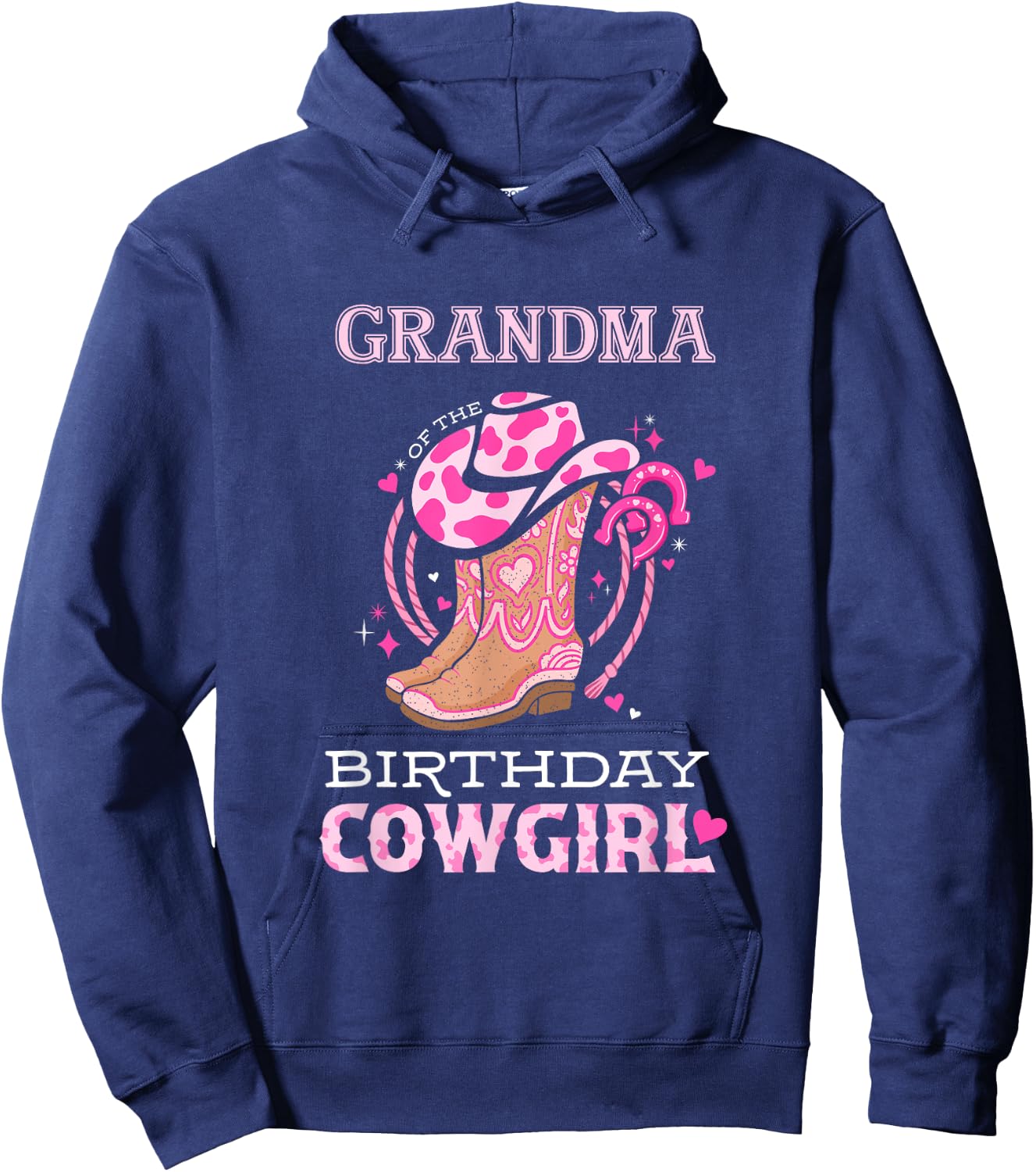 Grandma of the Birthday Cowgirl Rodeo Cow Girl Kids Bday Hoodie - Hoodie | Navy