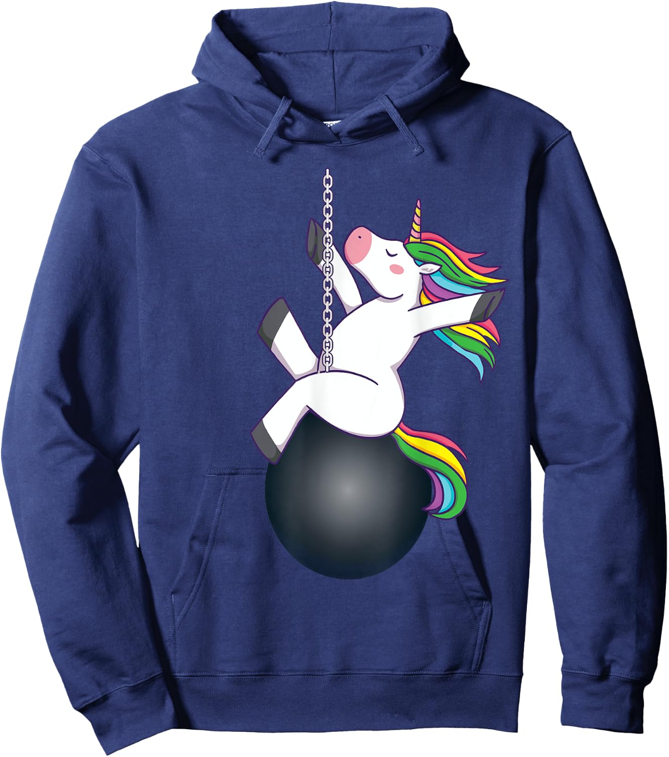 Funny unicorn wrecking ball saying Hoodie - Hoodie | Navy