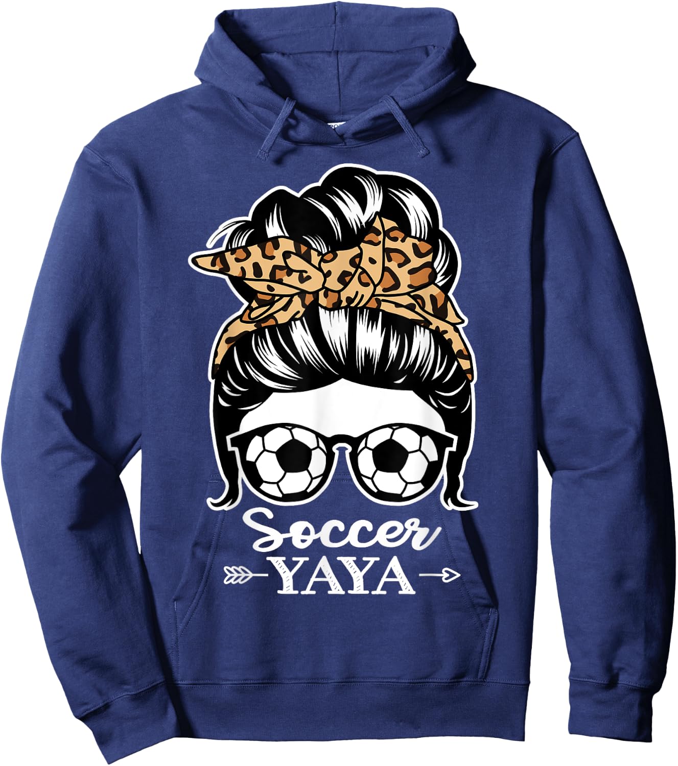 Soccer Yaya Messy Bun Hair Funny Soccer Player Yaya Hoodie - Hoodie | Navy