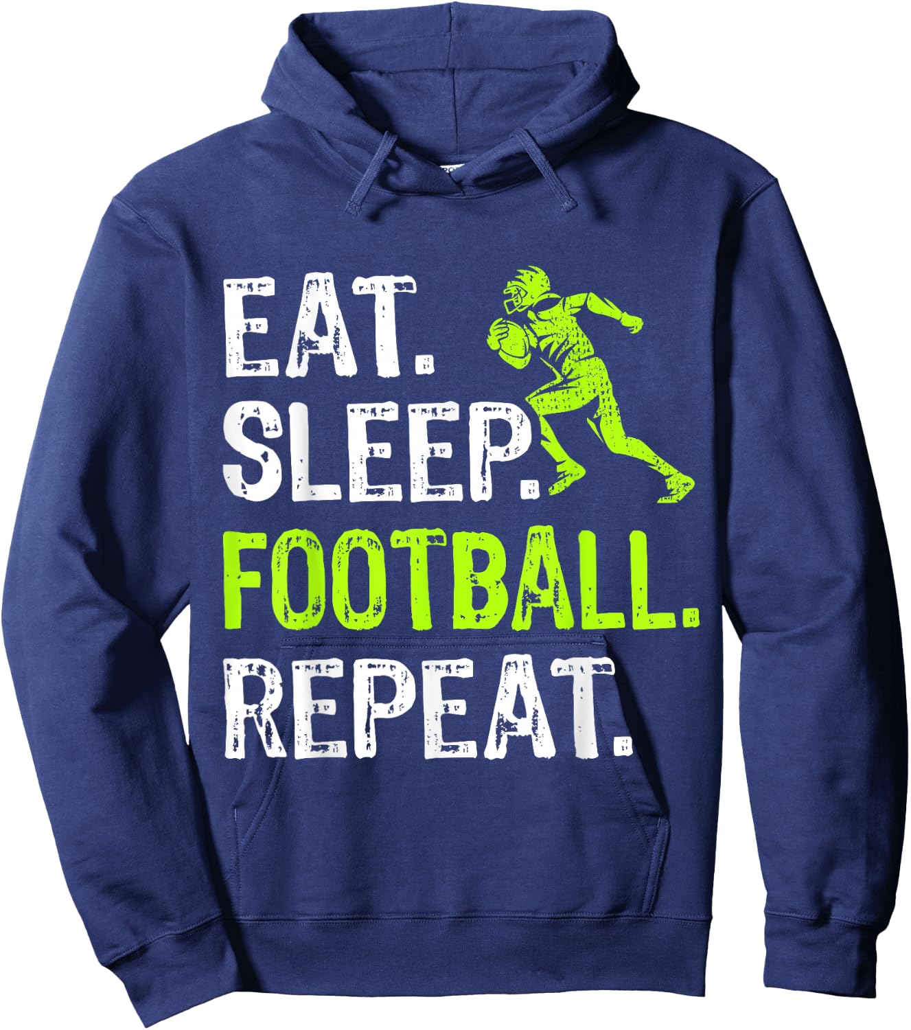 Eat Sleep Football Repeat Football Player Funny Hoodie - Hoodie | Navy