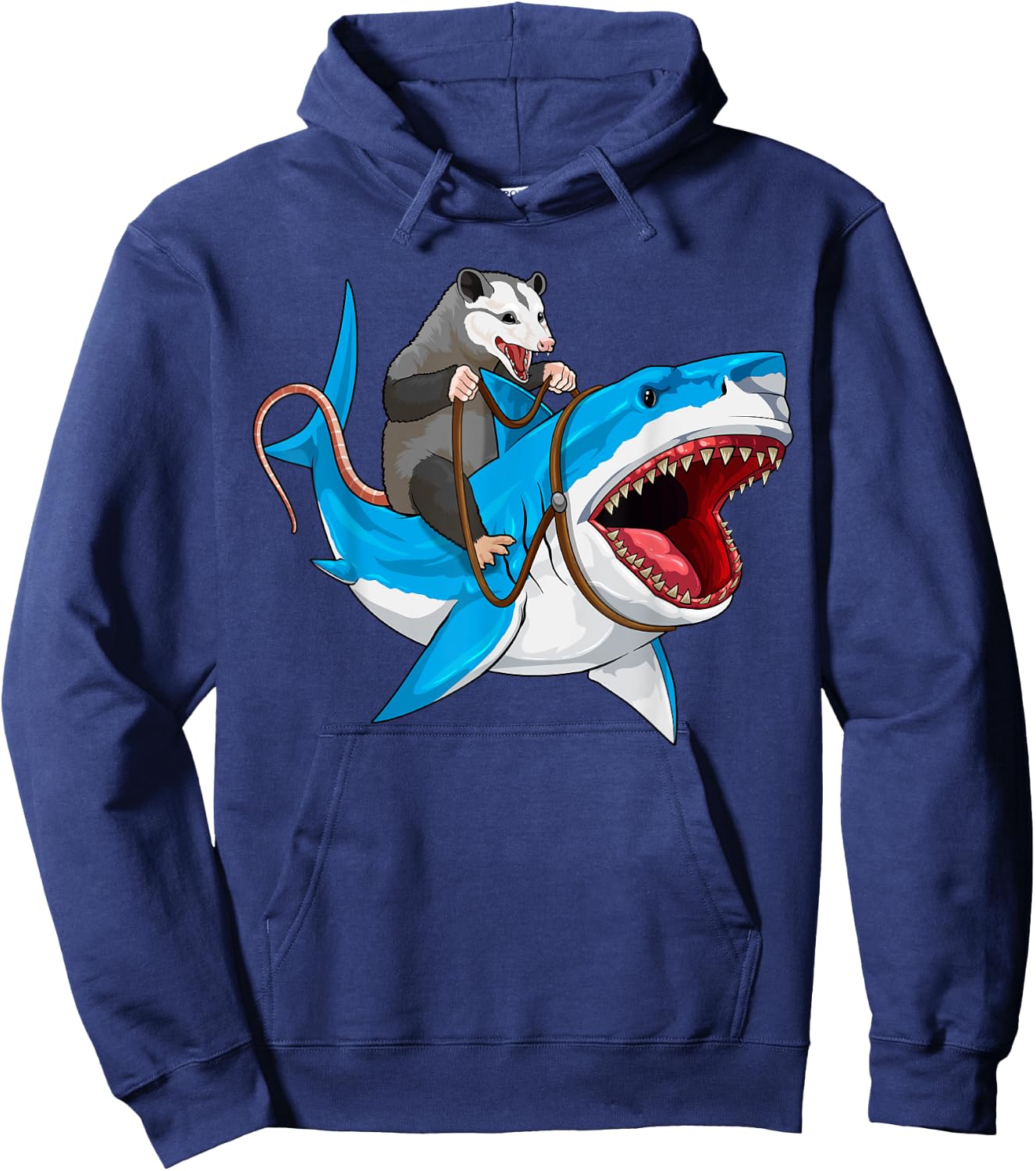 Funny Opossum Riding Shark Possum Trash Marsupial Mashup Hoodie - Hoodie | Navy