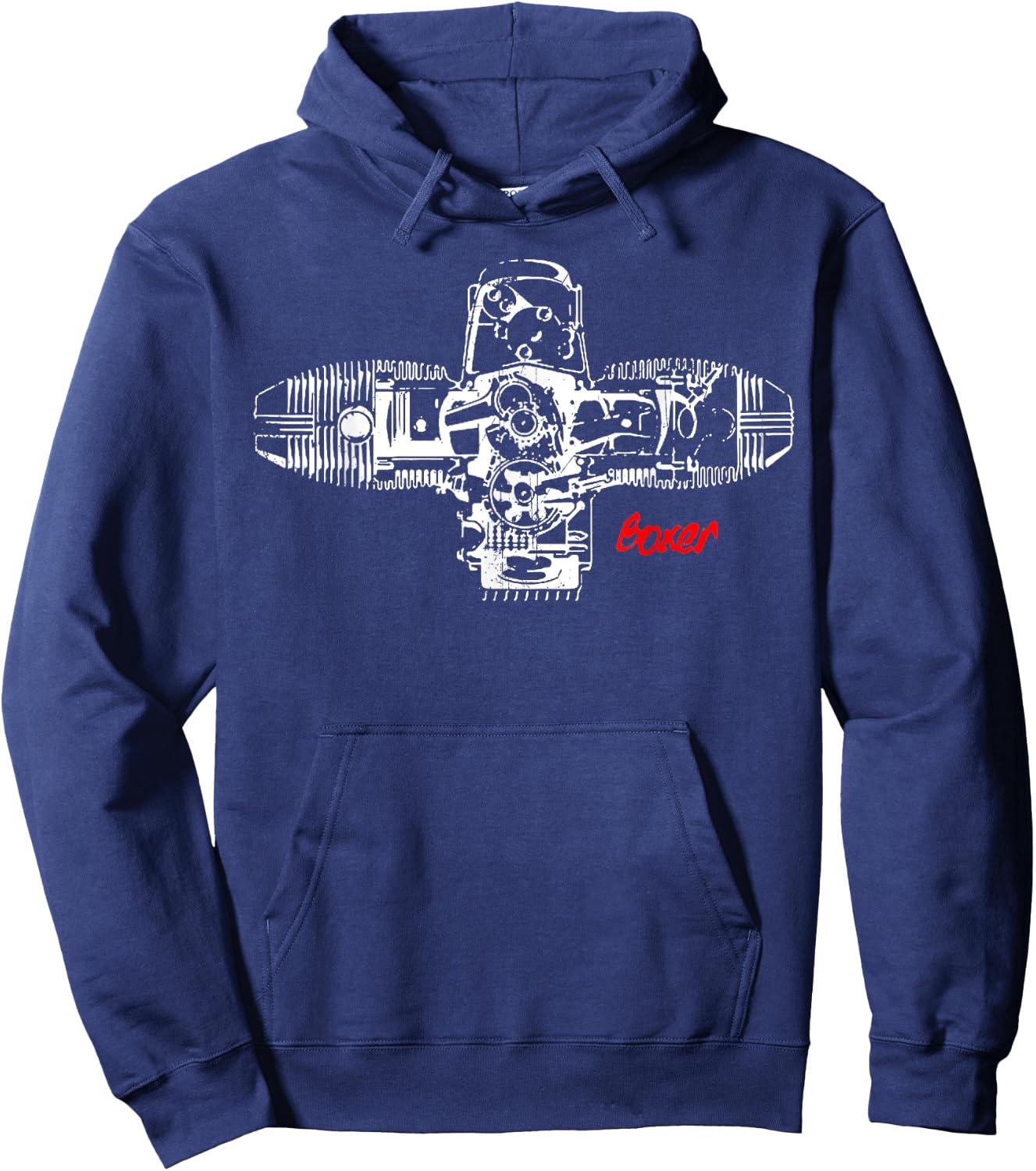 Vintage Boxer LASER Flat Engine Motorcycles Hoodie - Hoodie | Navy