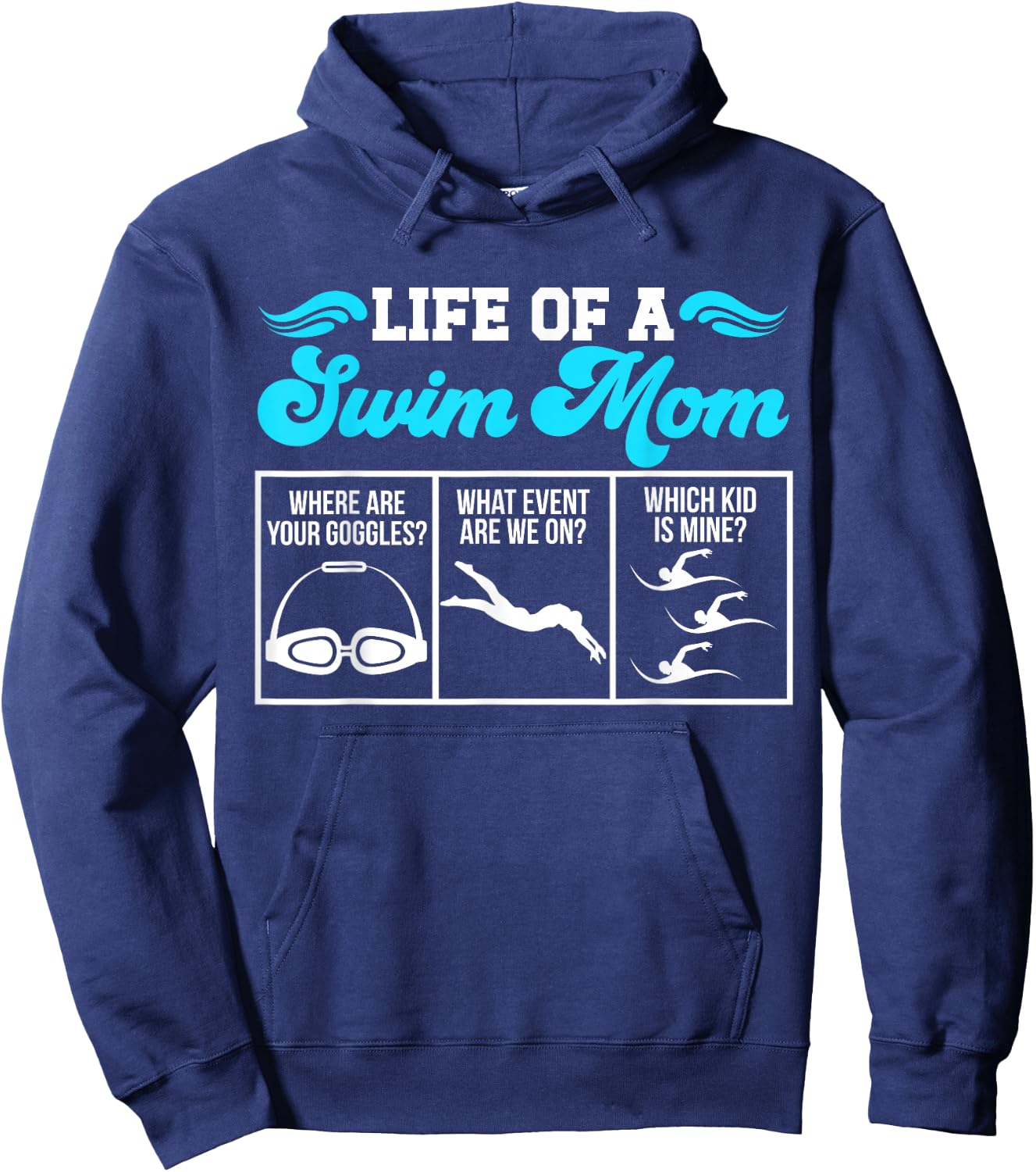 Life of A Swim Mom of A Swimmer Mother Swimming Mama Hoodie - Hoodie | Navy