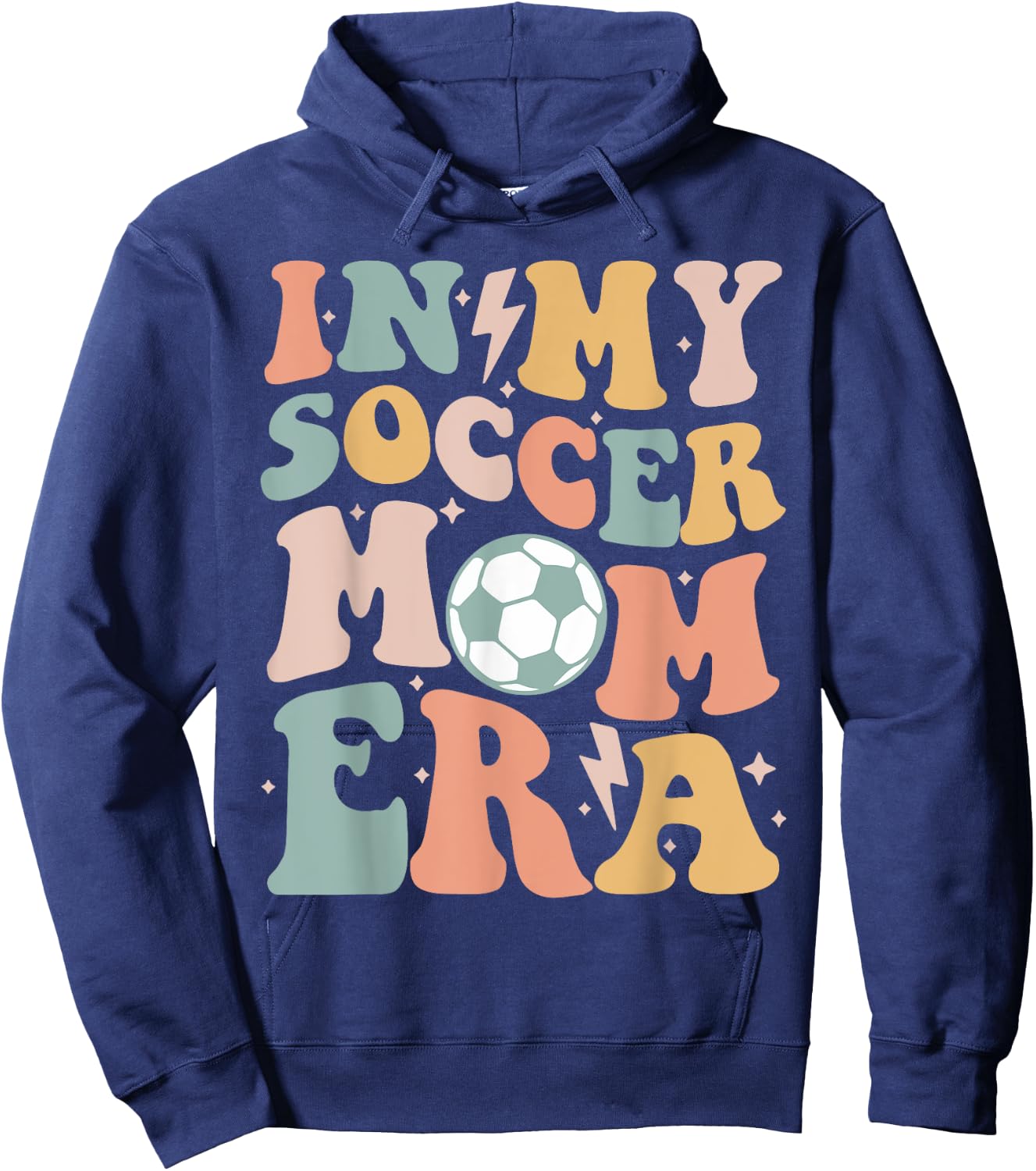 In My Soccer Mom Era Groovy Soccer Team Player Mother's Day Hoodie - Hoodie | Navy