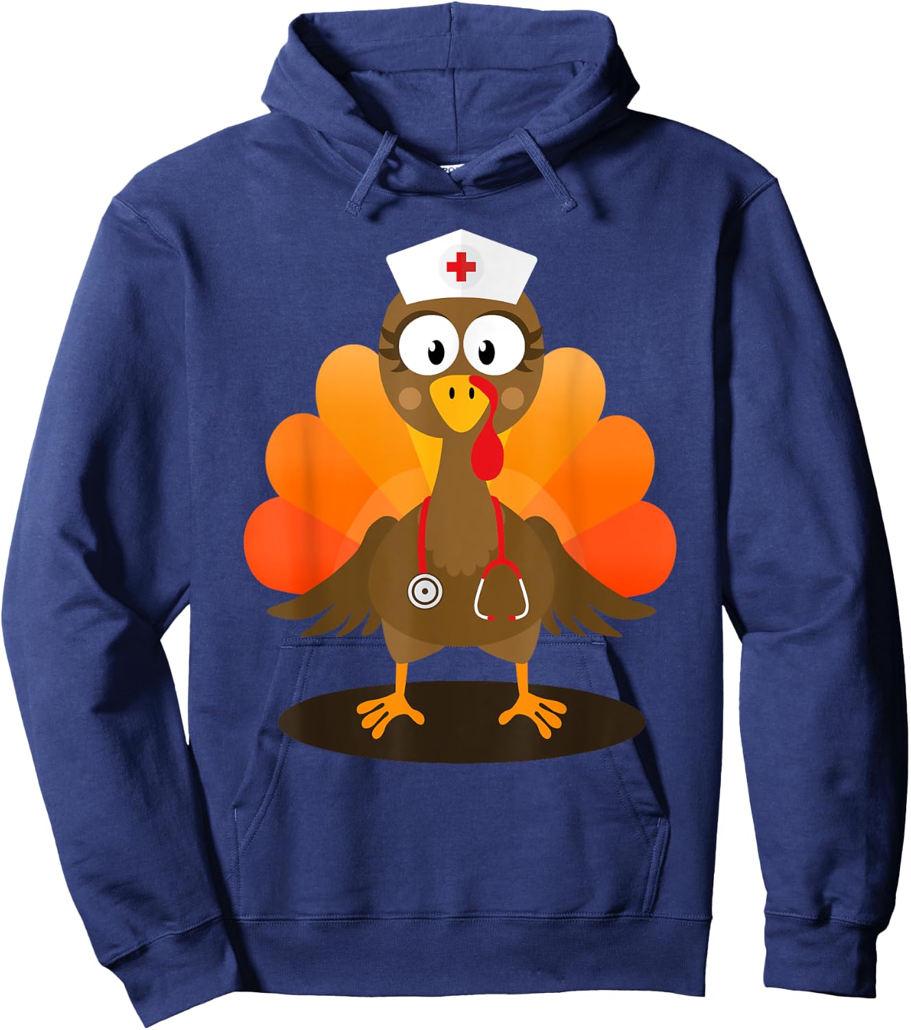 Funny nurse turkey for thanksgiving hospital nursing Hoodie - Hoodie | Navy