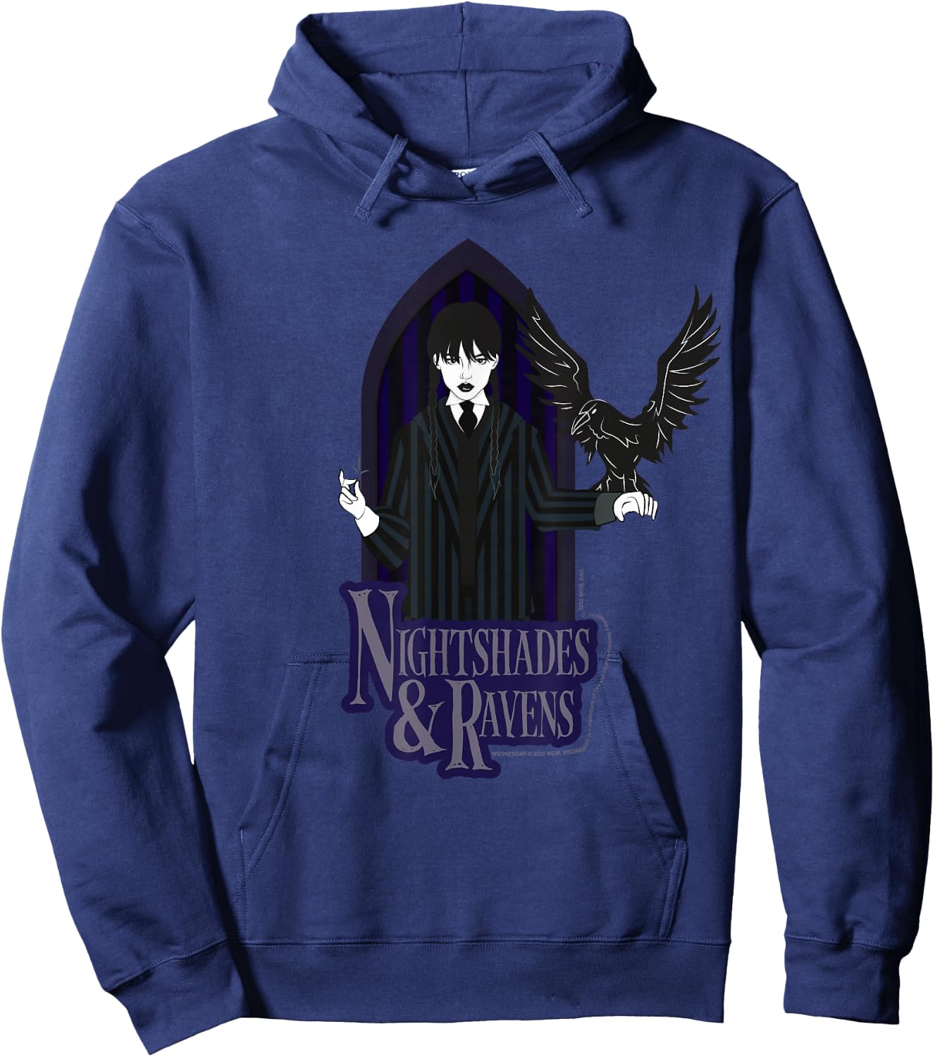 Wednesday Nightshade & Ravens Poster Hoodie - Hoodie | Navy