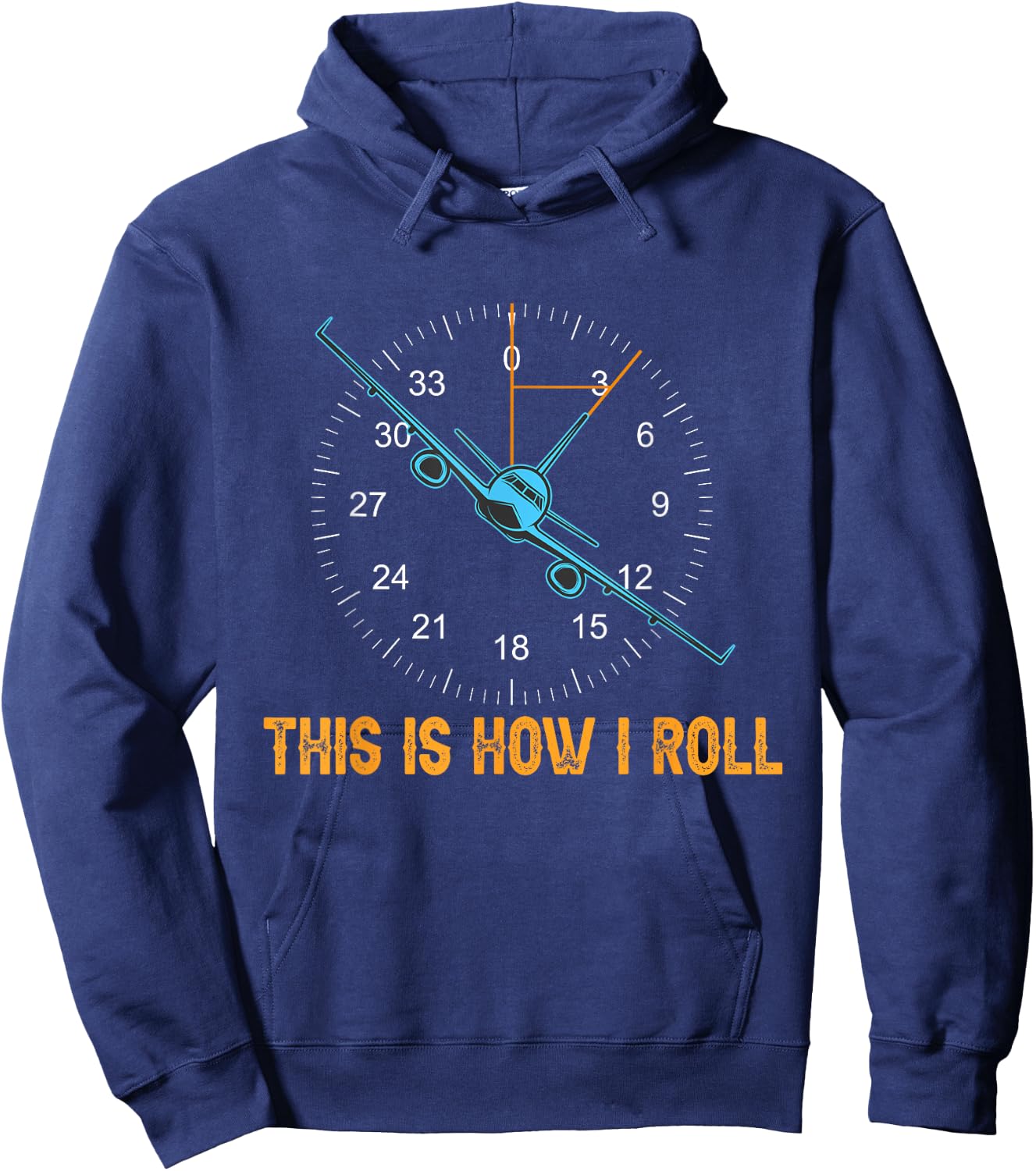 Funny Aviation shirt This is how I Roll Airplane Aviator Men Hoodie - Hoodie | Navy