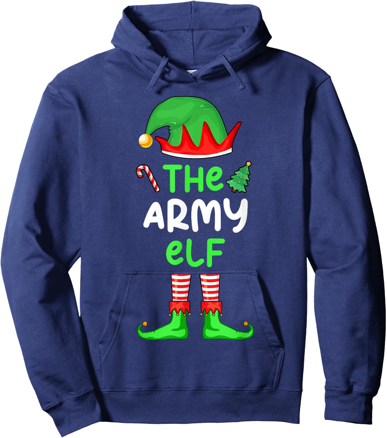 I'm The Army Elf Christmas Funny Family Matching Pajama Hoodie - Hoodie | Navy