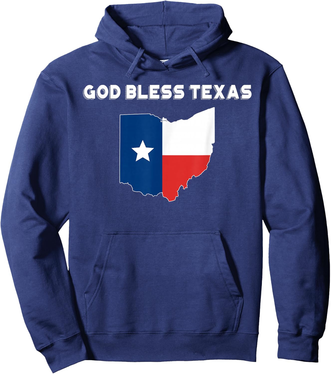 God Bless Texas Ohio Texas Maps Hoodie - Hoodie | Navy