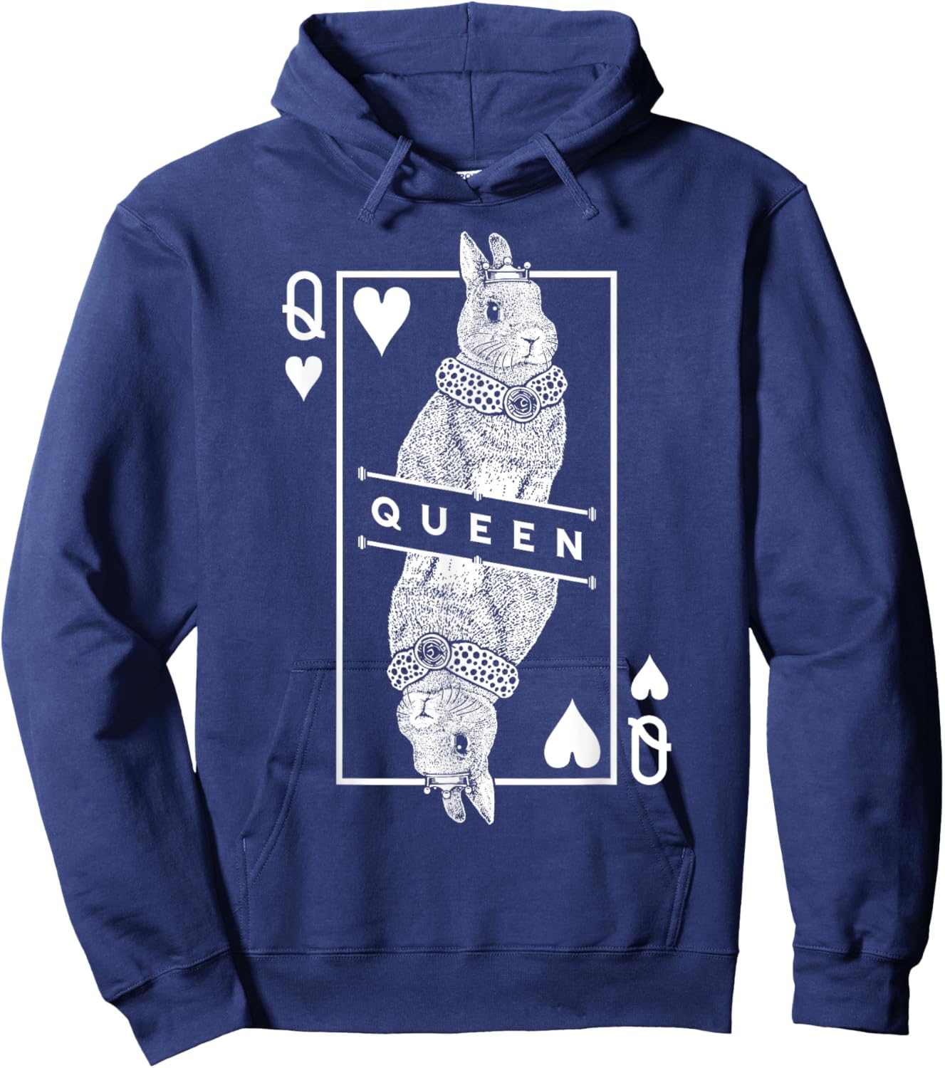 Netherland Dwarf Bunny Rabbit Queen Of Hearts Funny Pet Hoodie - Hoodie | Navy