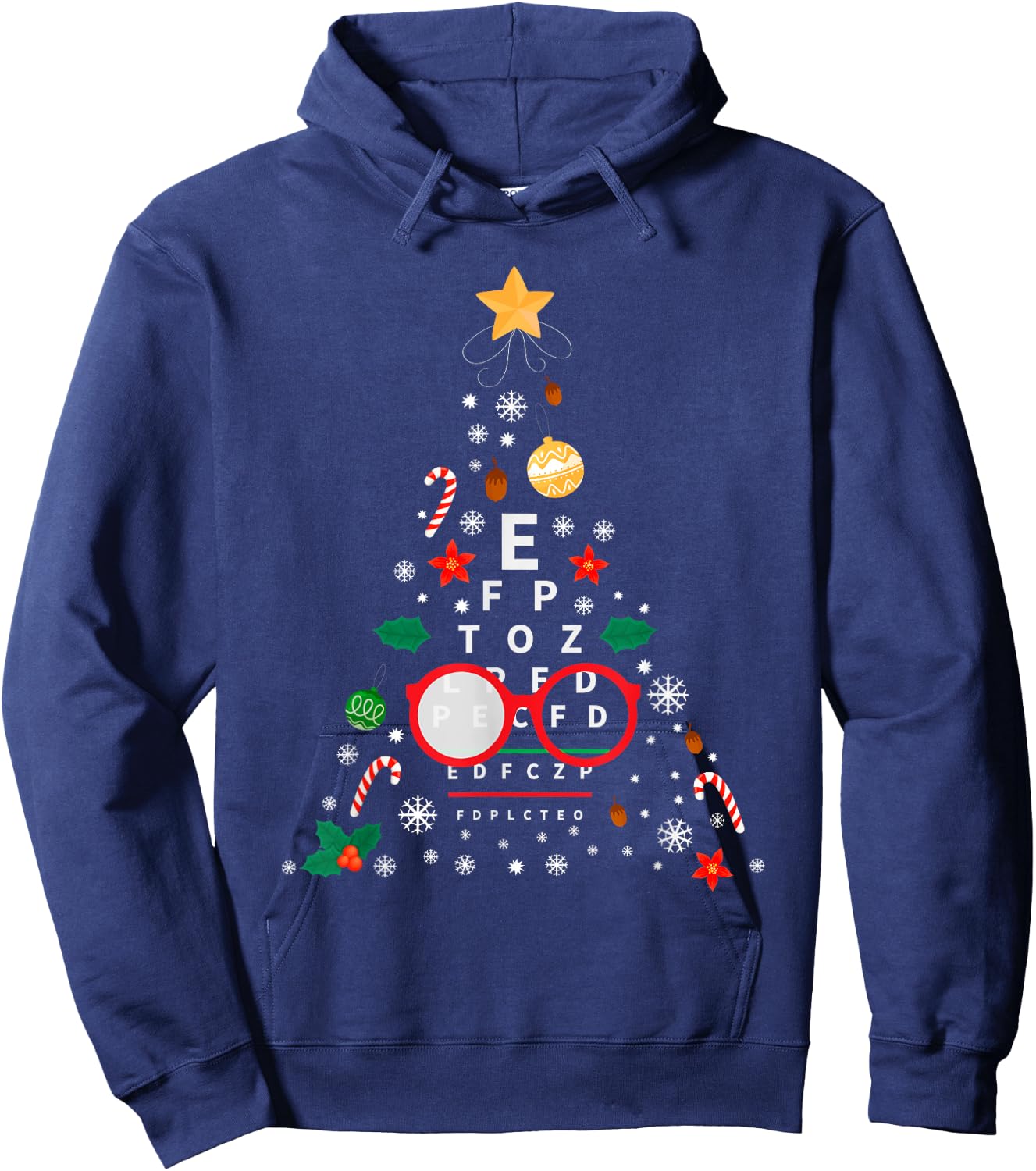 Christmas Tree Optician Optometrist | Merry Xmas New Year Hoodie - Hoodie | Navy