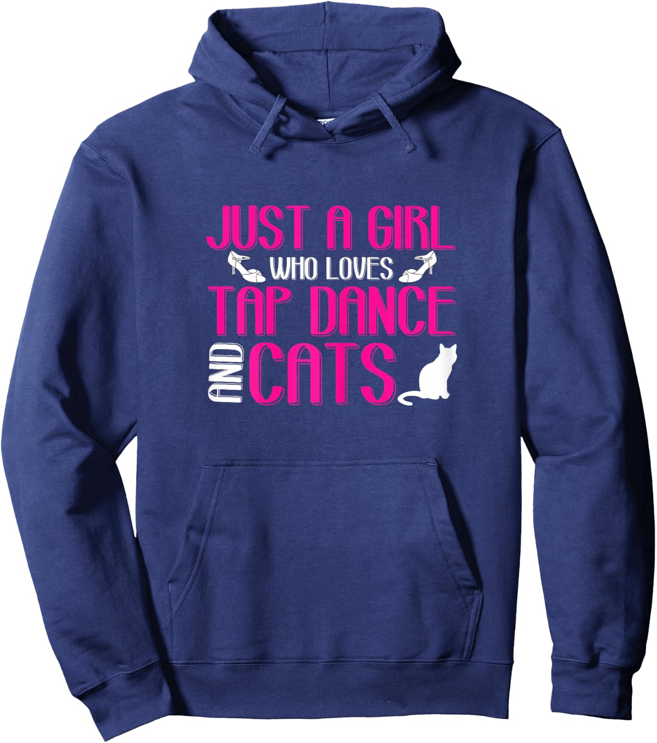 Girl Loves Tap Dance And Cats | Kitten Lover | Tap Dancer Hoodie - Hoodie | Navy