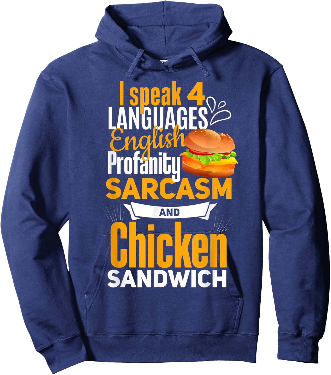 Chicken Sandwich Shirt Joke Chicken Burger Lover Hoodie - Hoodie | Navy