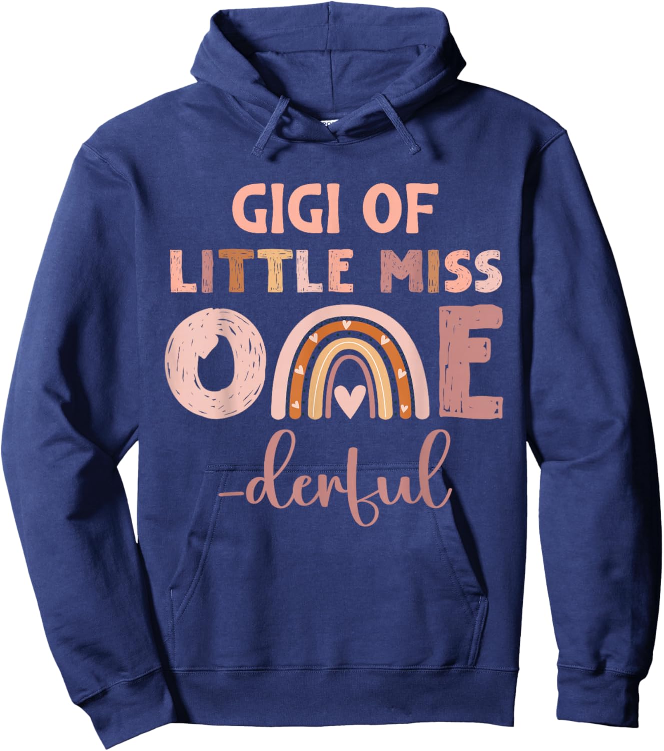 Boho Gigi of Miss Onederful 1st Birthday Girl Cute Hoodie - Hoodie | Navy
