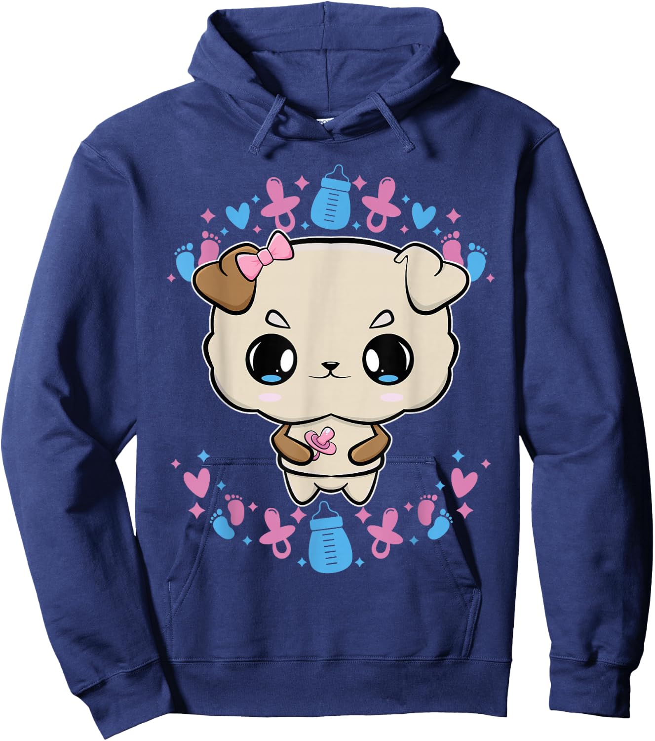 Bulldog Anime Canine Soother Hoodie - Hoodie | Navy