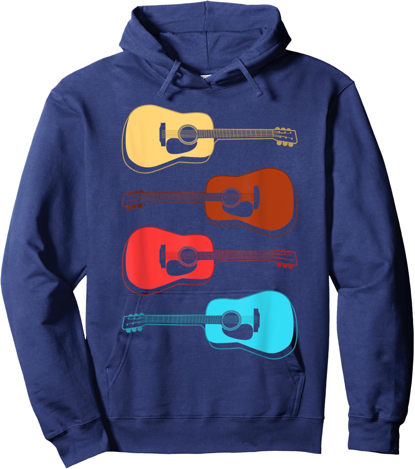 Guitar Pajamas Black Guitar -Adults Small Classic Fit Short Sleeve Modern Music Hoodie - Hoodie | Navy