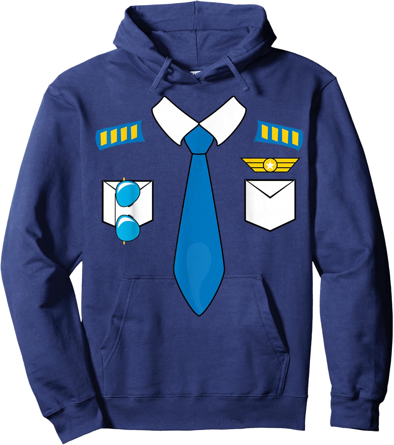 Pilot Uniform Costume Airplane Aviator Aviation Halloween Hoodie - Hoodie | Navy