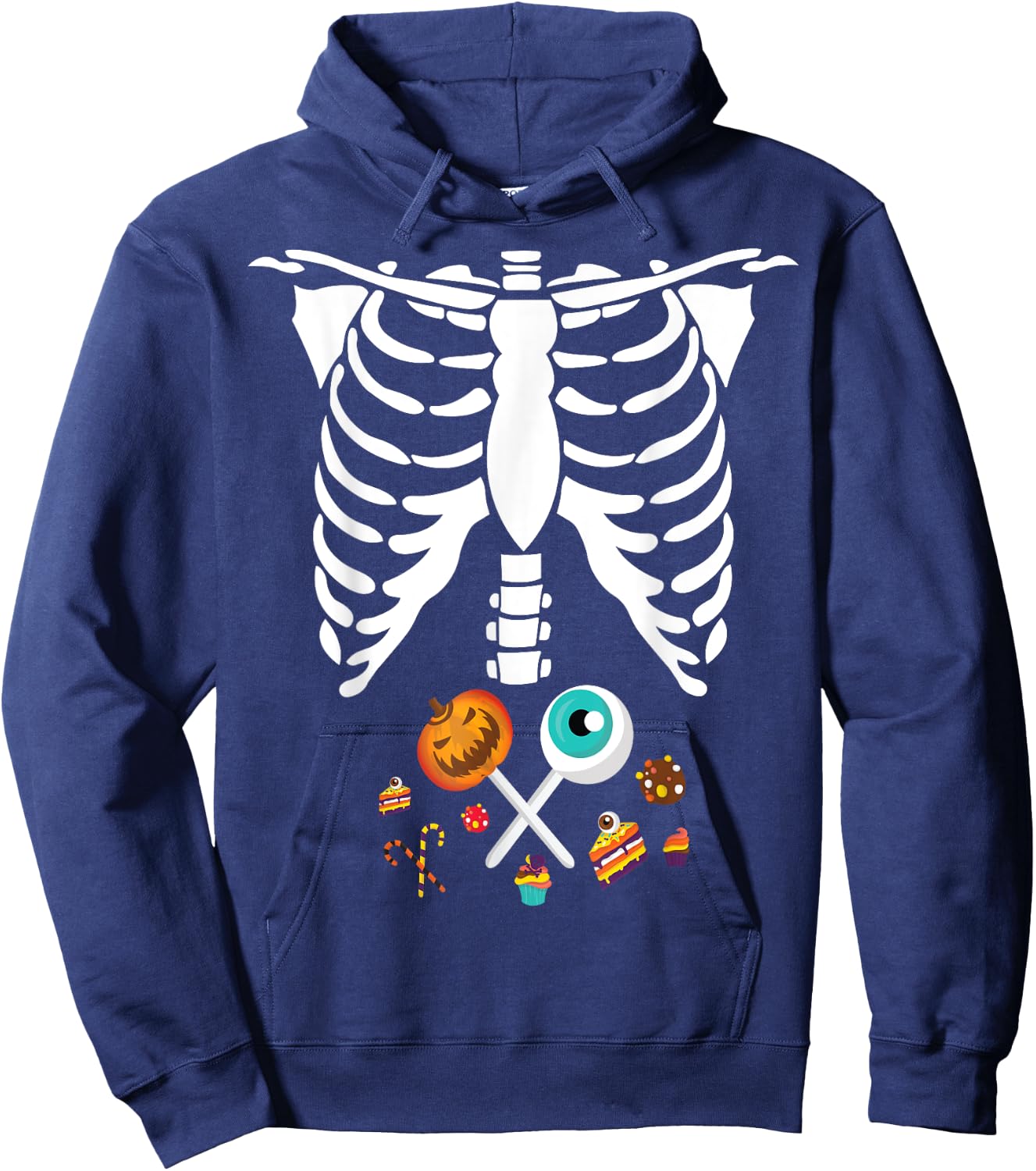 Funny Halloween Skeleton Candy X-Ray Costume Kids Boys Girls Hoodie - Hoodie | Navy