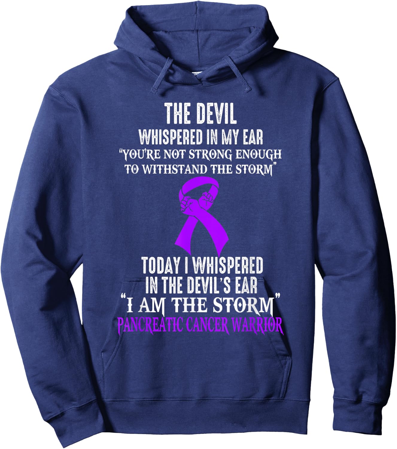 I Am The Storm Pancreatic Cancer Awareness Warrior Hoodie - Hoodie | Navy