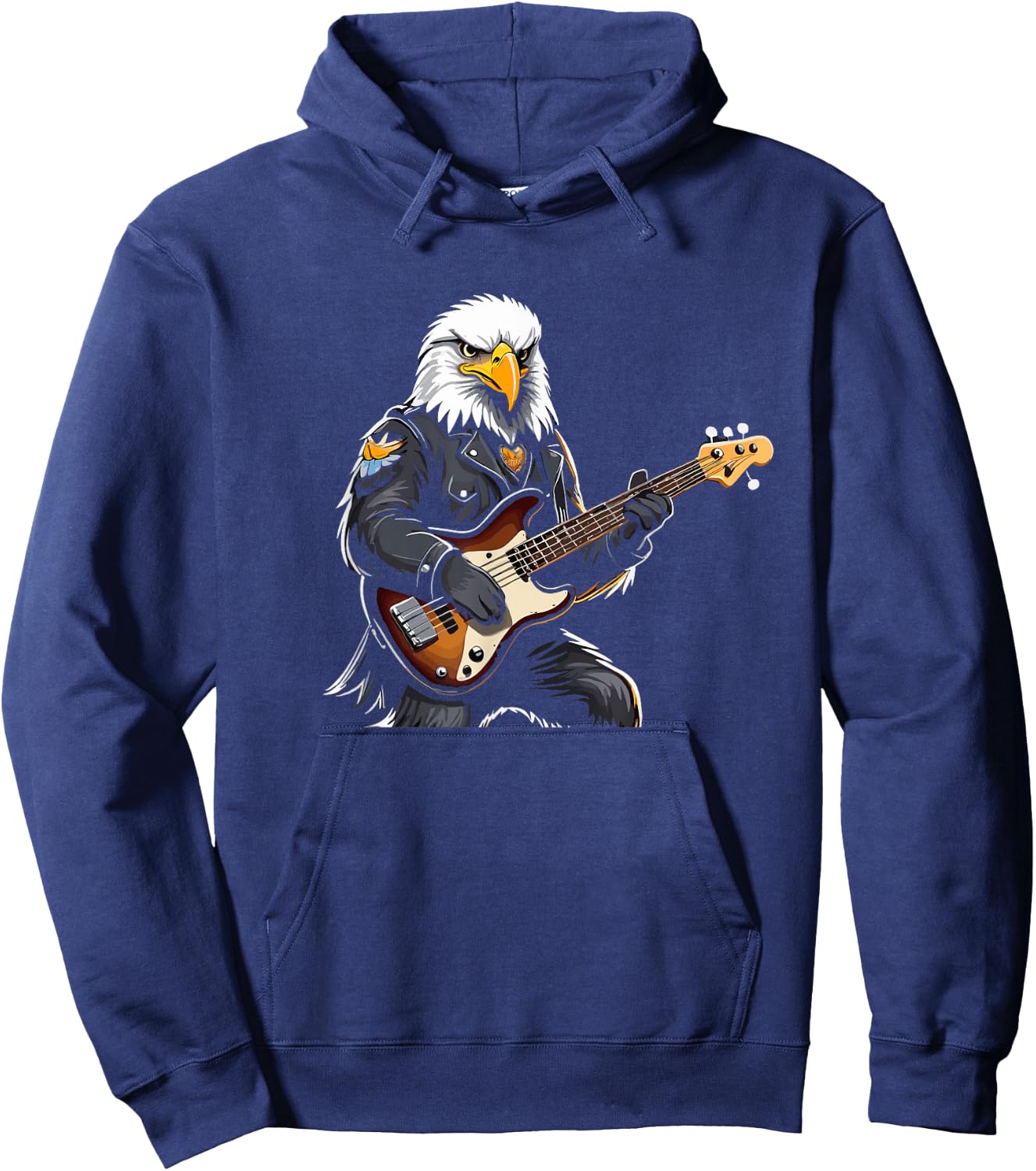 Eagle playing Electric Guitar, Eagle Guitarist Hoodie - Hoodie | Navy