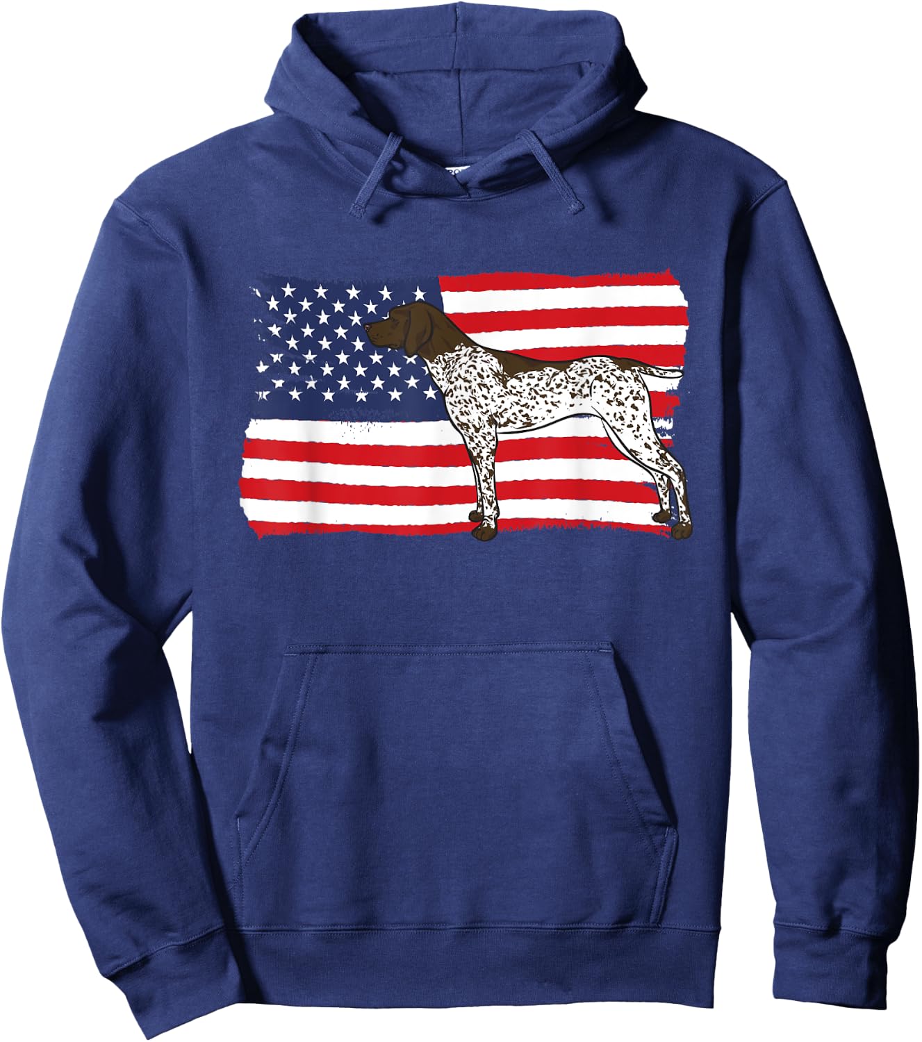 German Shorthaired Pointer Patriotic American Flag GSP Dog Hoodie - Hoodie | Navy