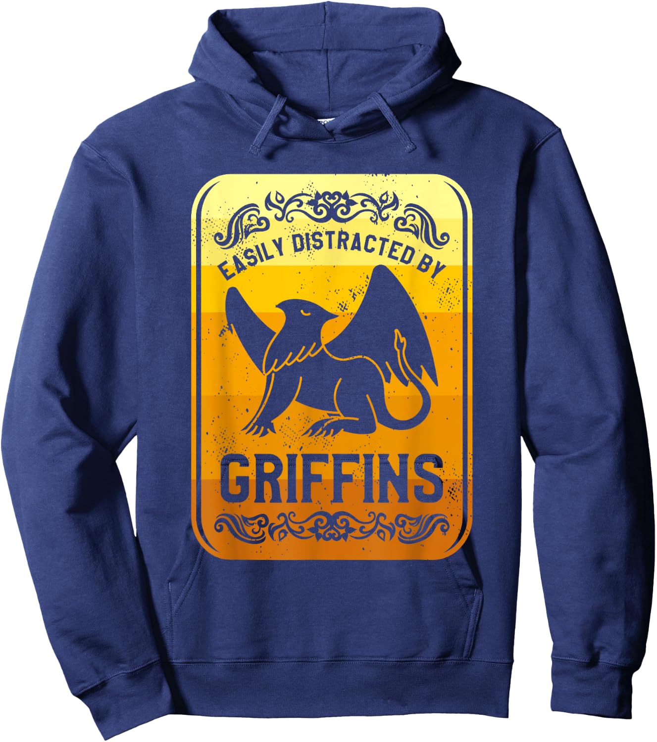 Easily Distracted By Griffins Gryphon Griffin Lover Hoodie - Hoodie | Navy