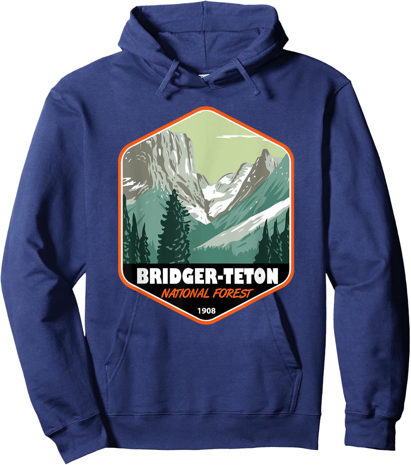 Bridger Teton National Forest Continental Divide Badge Hoodie - Hoodie | Navy