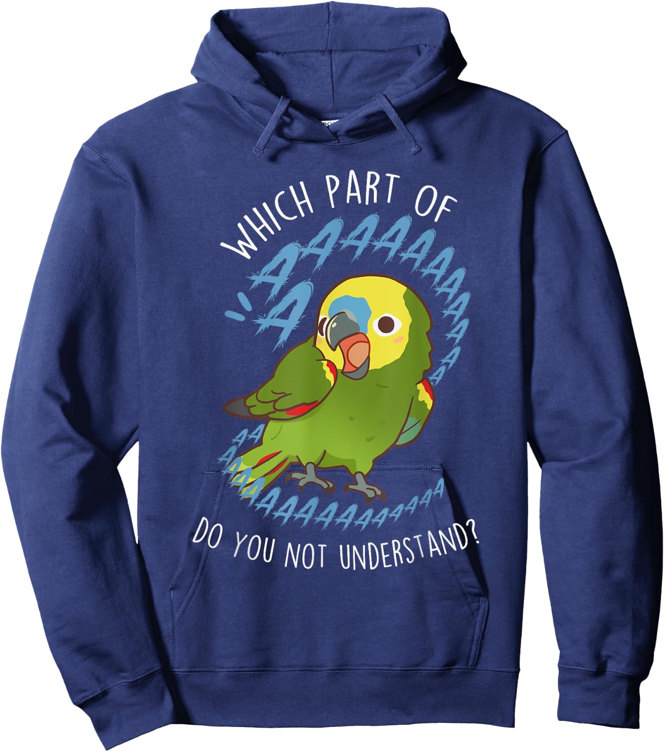 Blue-Fronted Amazon Parrot Aaaa, Funny Cute Pet Bird Mom Dad Hoodie - Hoodie | Navy