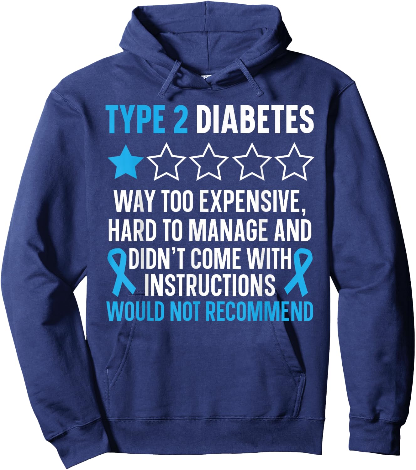 Type 2 Diabetes T2D Warrior Diabetes Awareness Hoodie - Hoodie | Navy