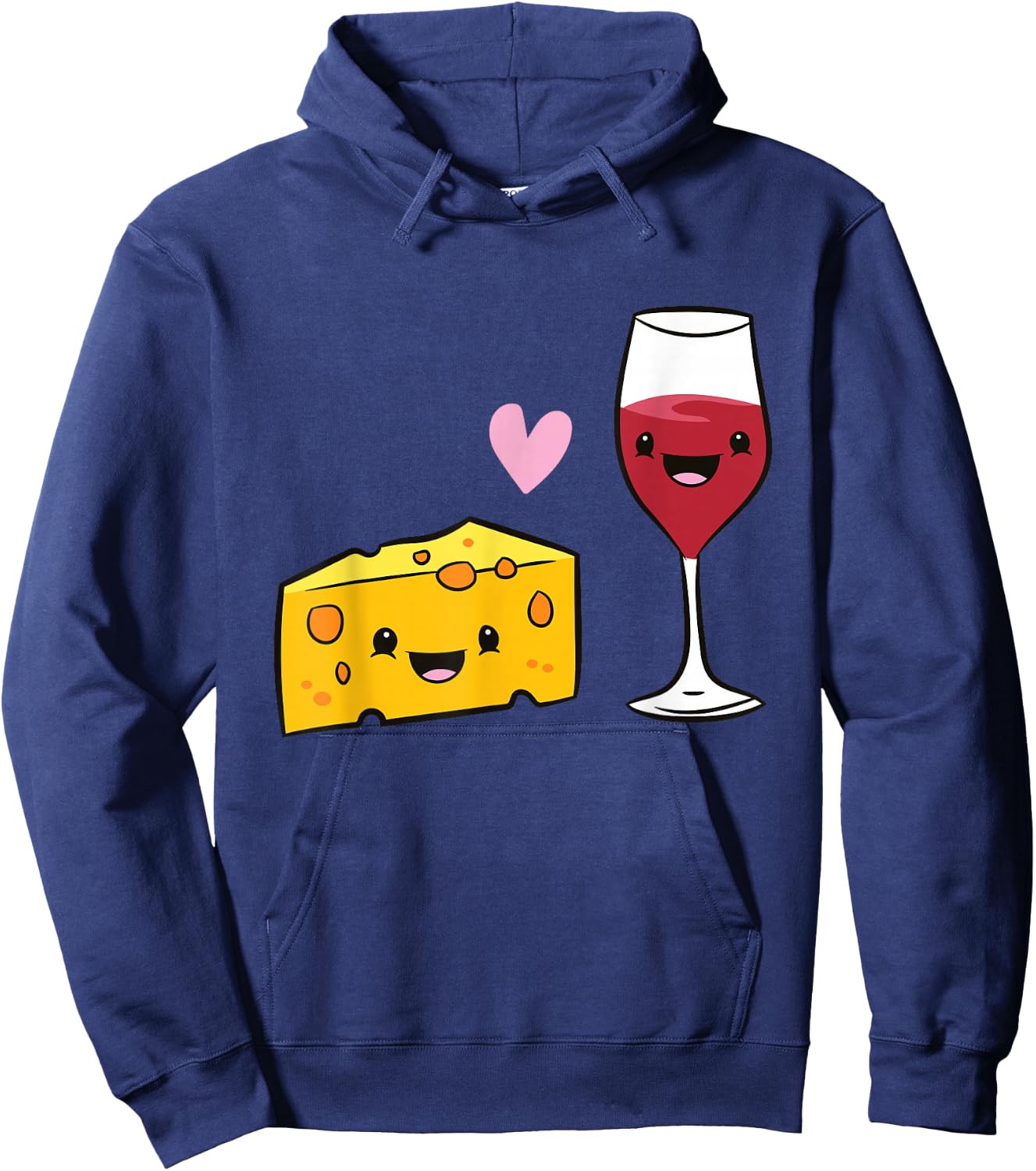 Wine And Cheese Food Pair Love Cheese And Wine Hoodie - Hoodie | Navy