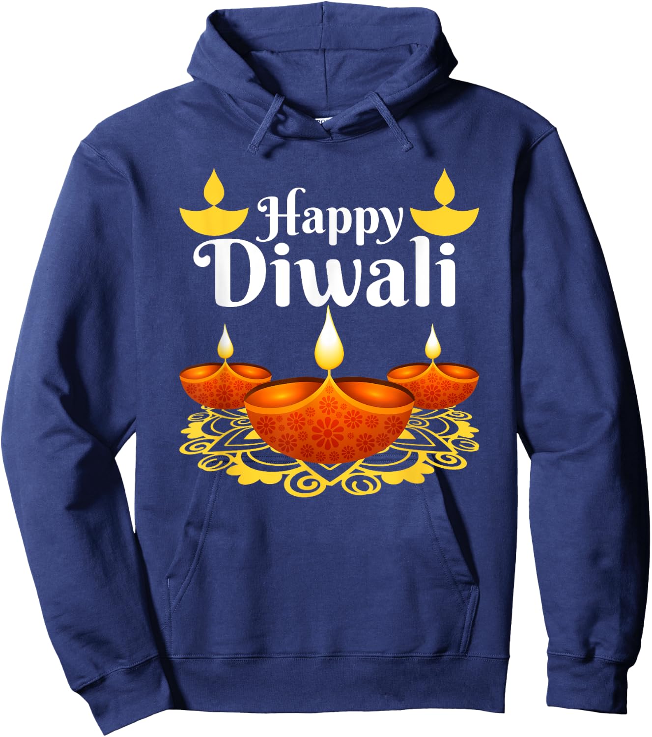 Cool Happy Diwali Festival of Light Diva Lanterns Hoodie - Hoodie | Navy