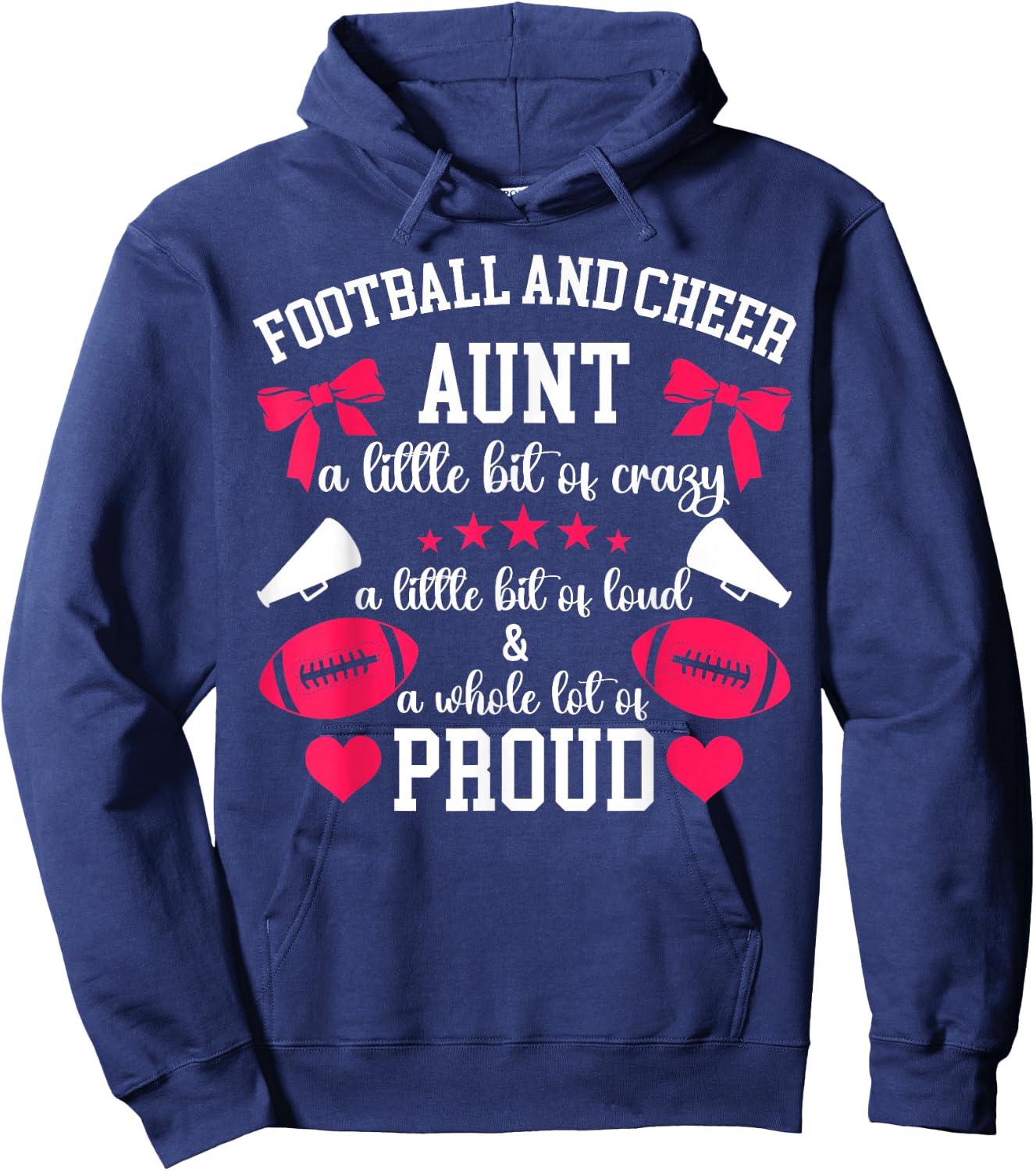 Football And Cheer Aunt Proud Football & Cheer Auntie Hoodie - Hoodie | Navy