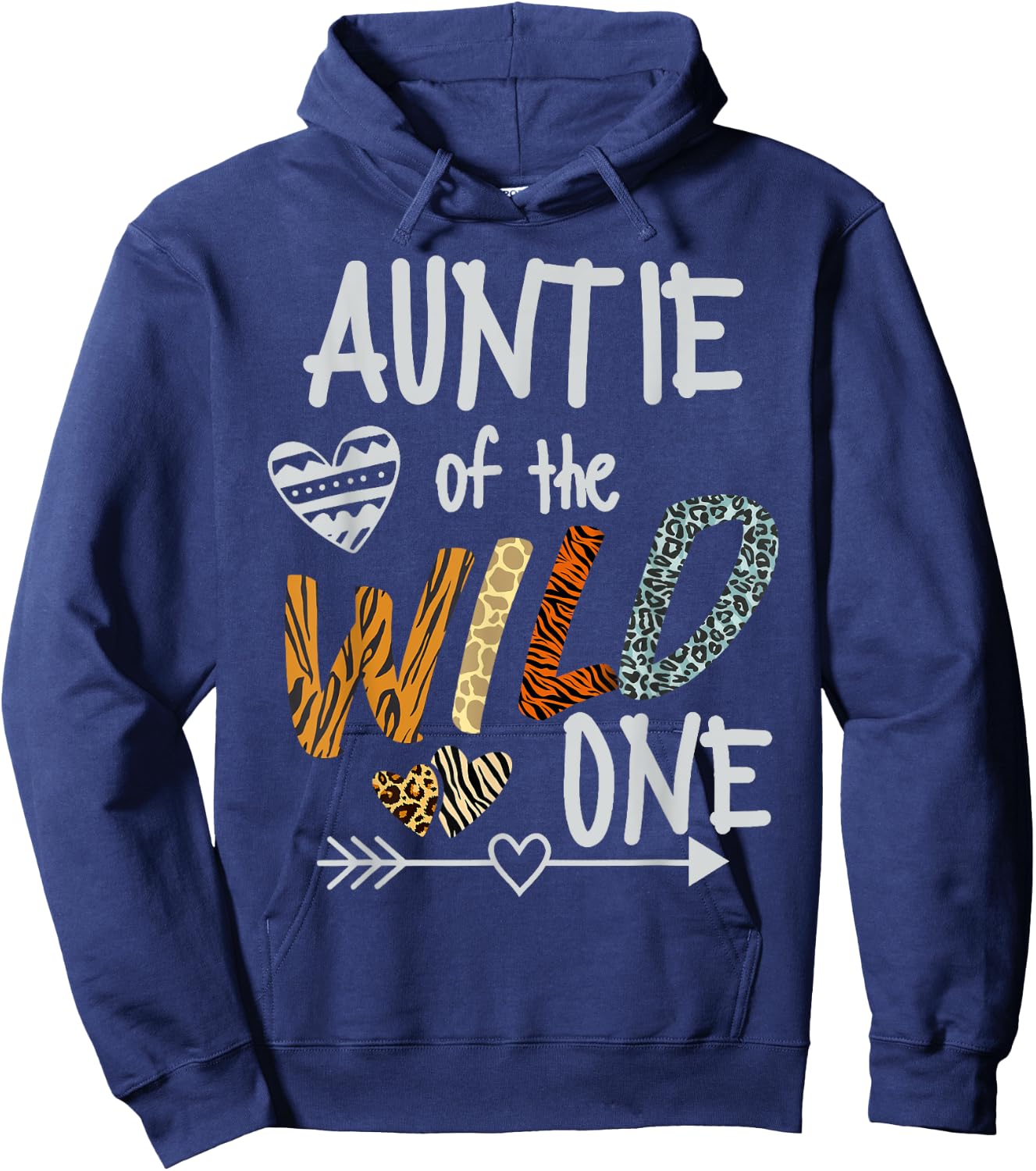 Auntie of The Wild One Animal Safari 1st Birthday Theme Hoodie - Hoodie | Navy
