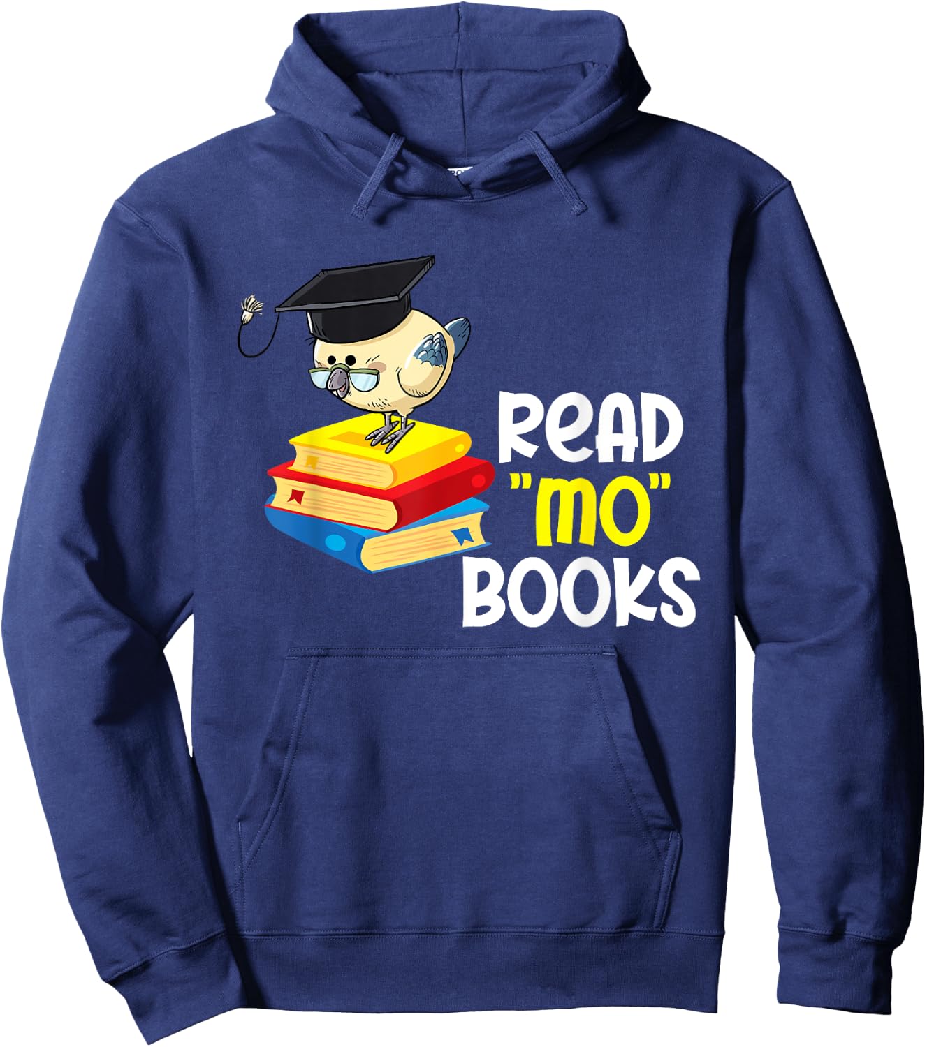 Read Mo Books Funny Bird Reading Lover Teacher Bird Men Women Kids Hoodie - Hoodie | Navy