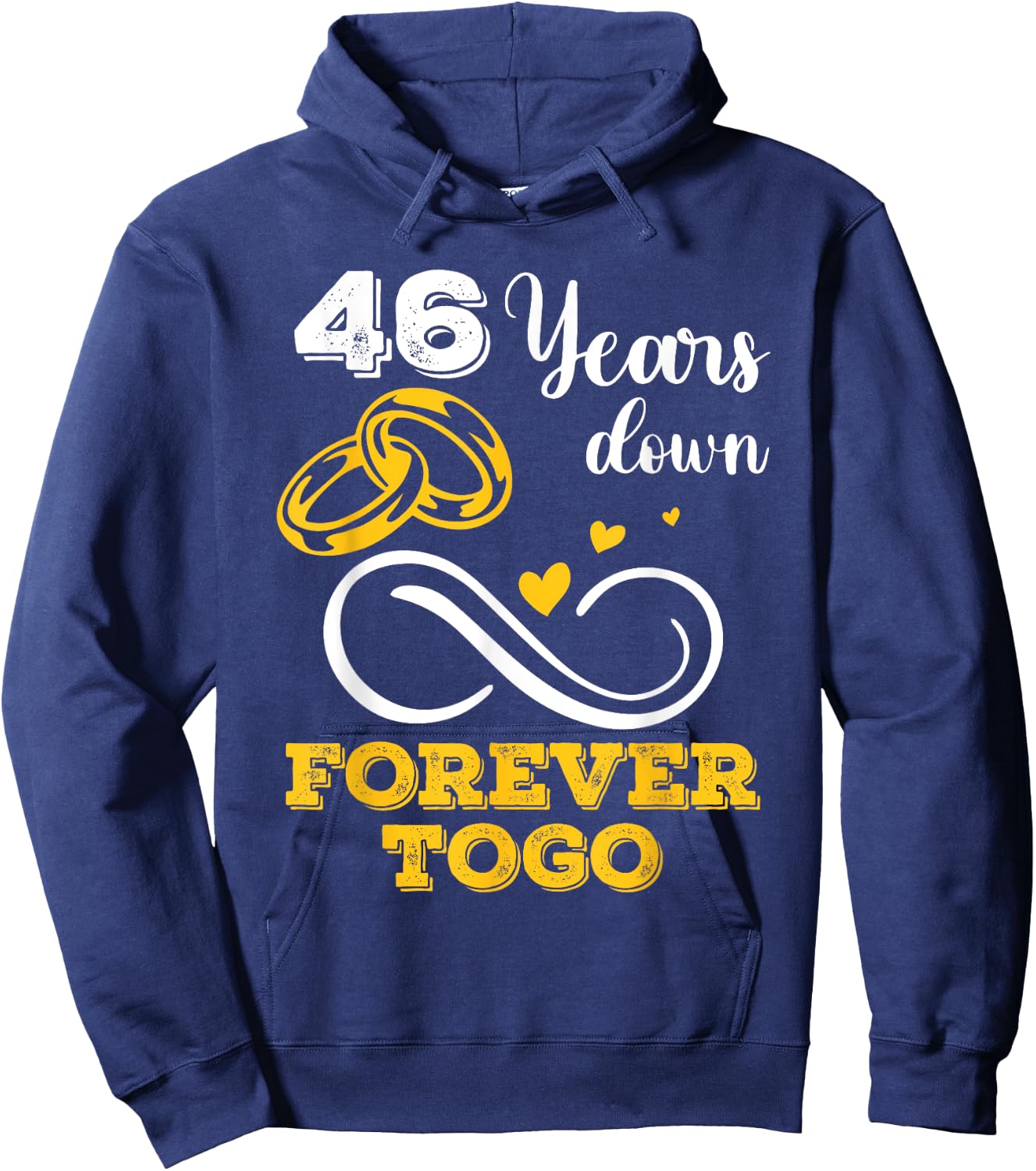 46 Years Down Forever to Go 46th Wedding Anniversary Couple Hoodie - Hoodie | Navy