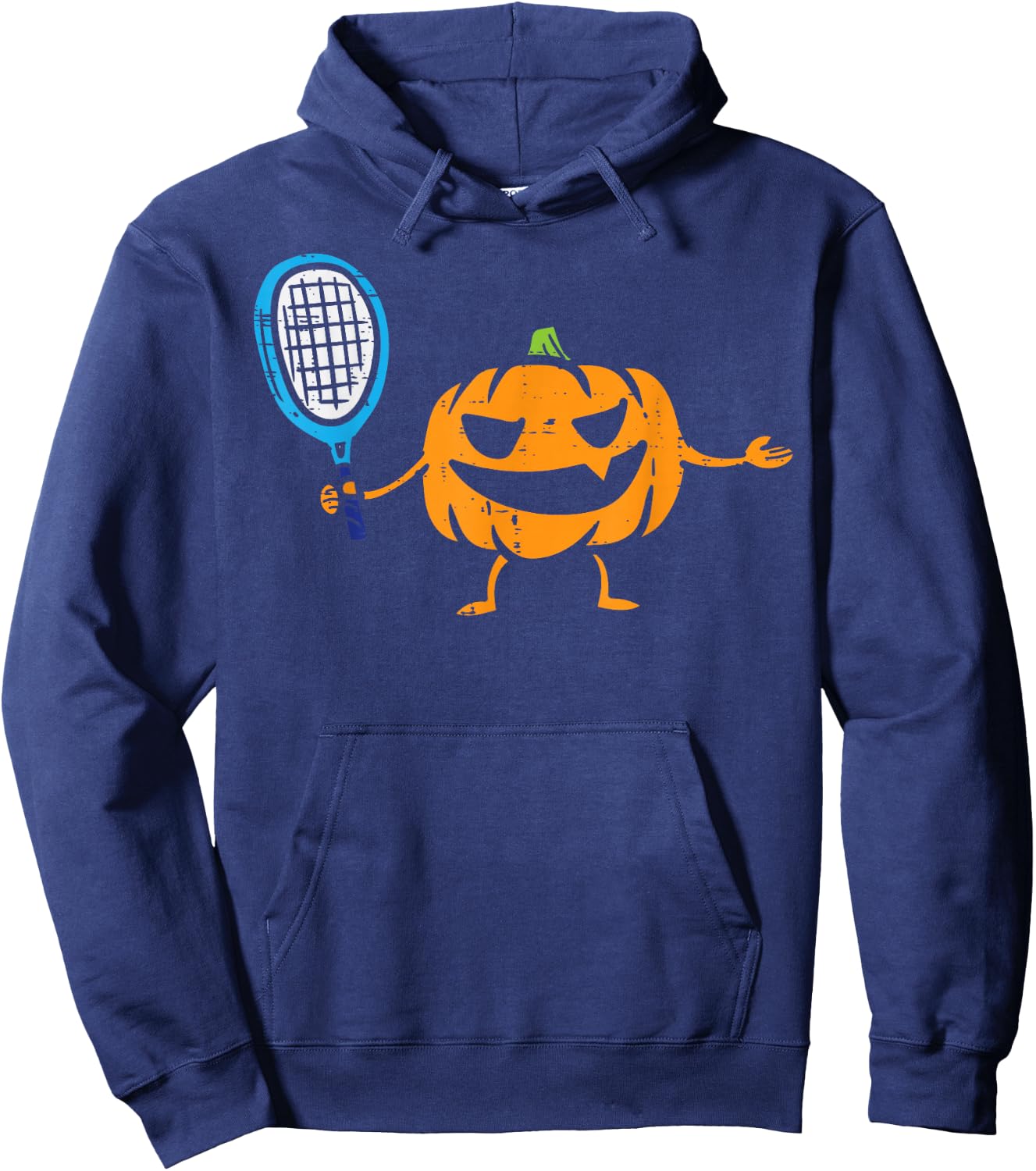 Pumpkin Playing Tennis Jackolantern Halloween Costume Sports Hoodie - Hoodie | Navy