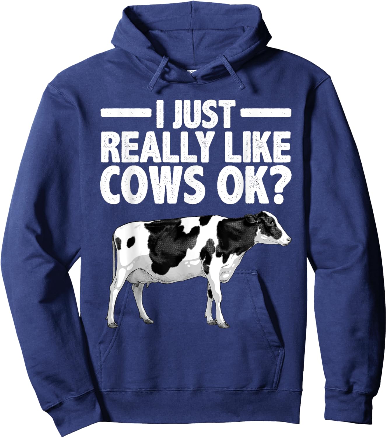 Funny Cow Art Women Cattle Farming Dairy Cow Lover Hoodie - Hoodie | Navy