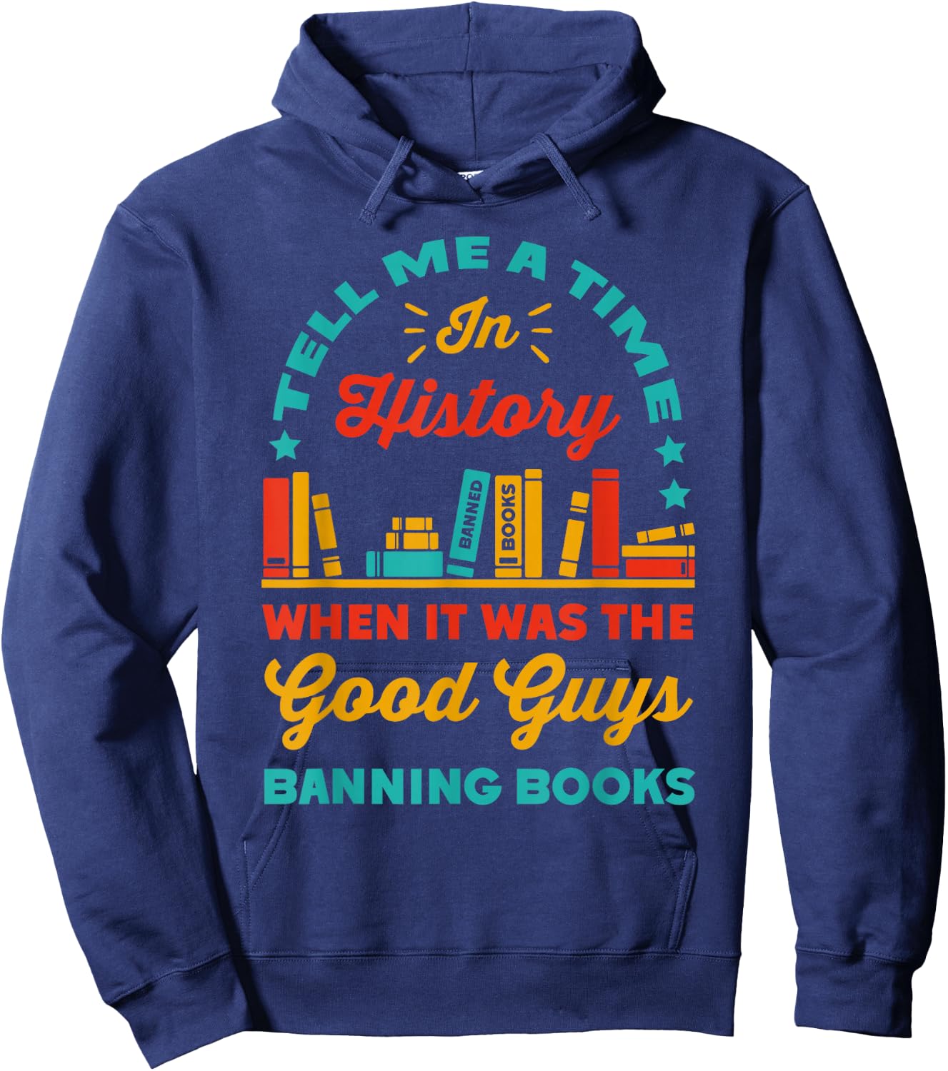 Banned Book Reader Bookworm Read Banned Books -Adults Black Small Hoodie - Hoodie | Navy