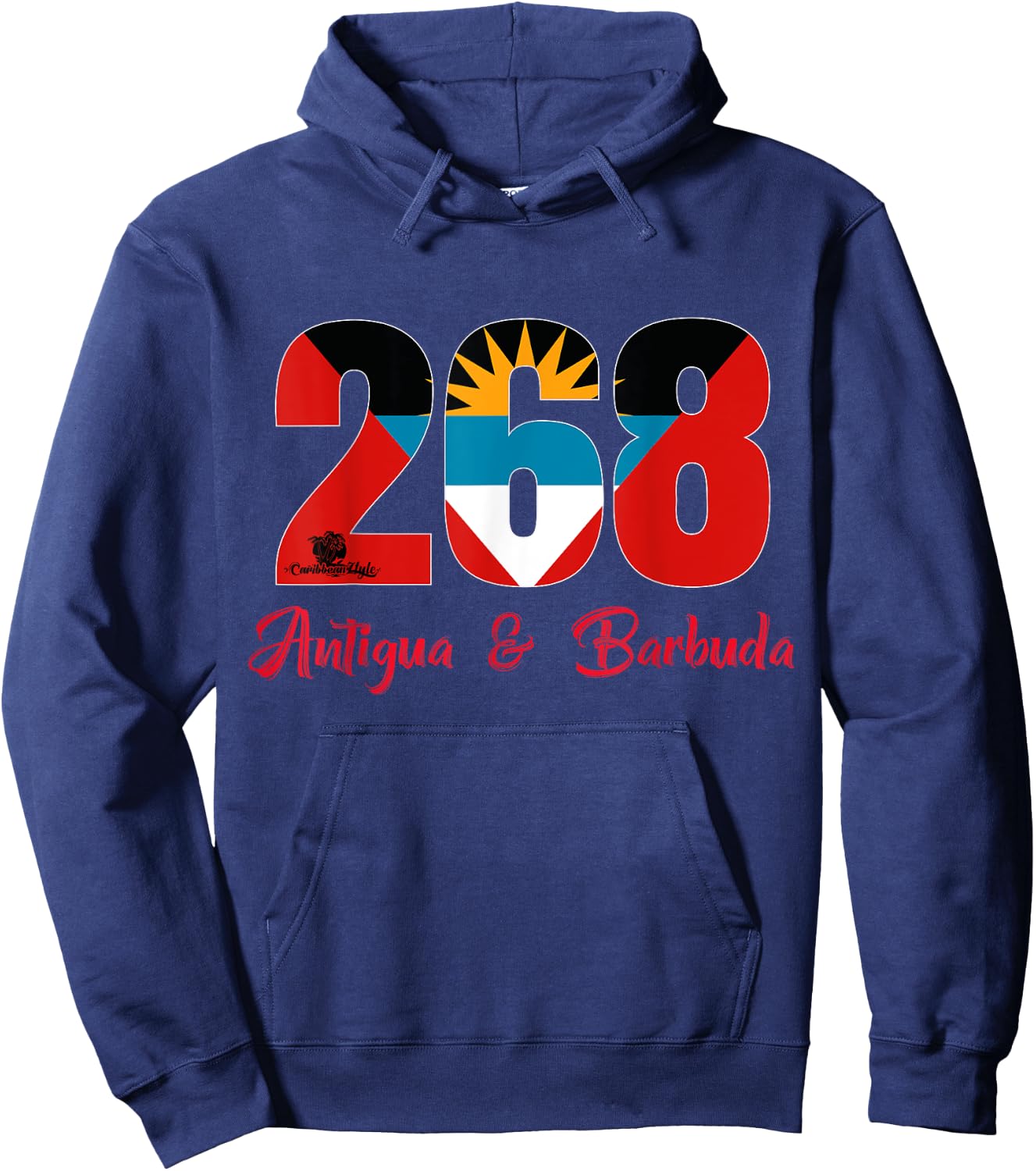 Antigua and Barbuda Caribbean 268 Area Code CaribbeanZtyle Hoodie - Hoodie | Navy