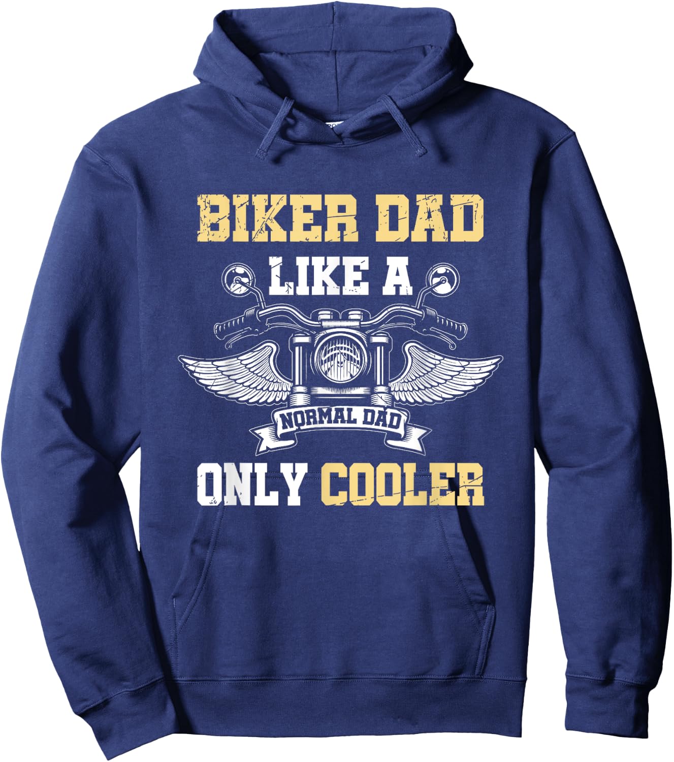 Funny Biker Dad Motorcycle Riding Fathers Day Gift Biker Hoodie - Hoodie | Navy