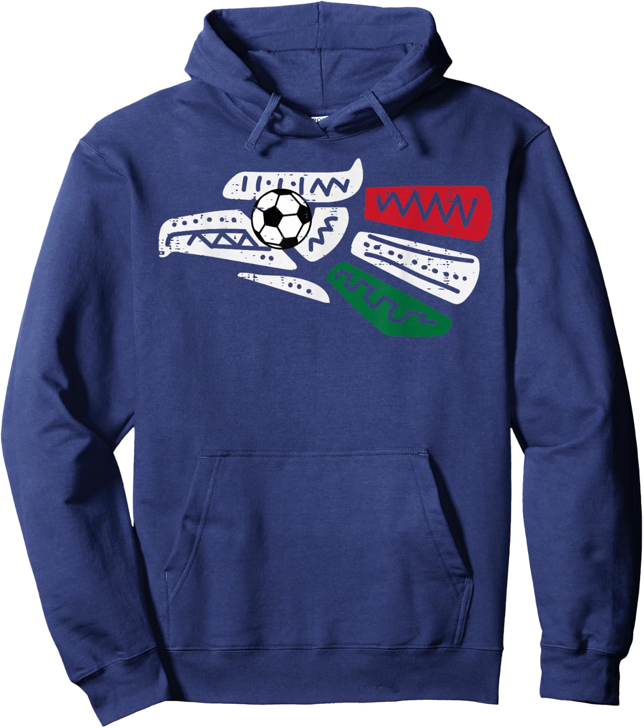 Mexican Eagle Mexico Soccer Ball Men Women Boys Girls Kids Hoodie - Hoodie | Navy